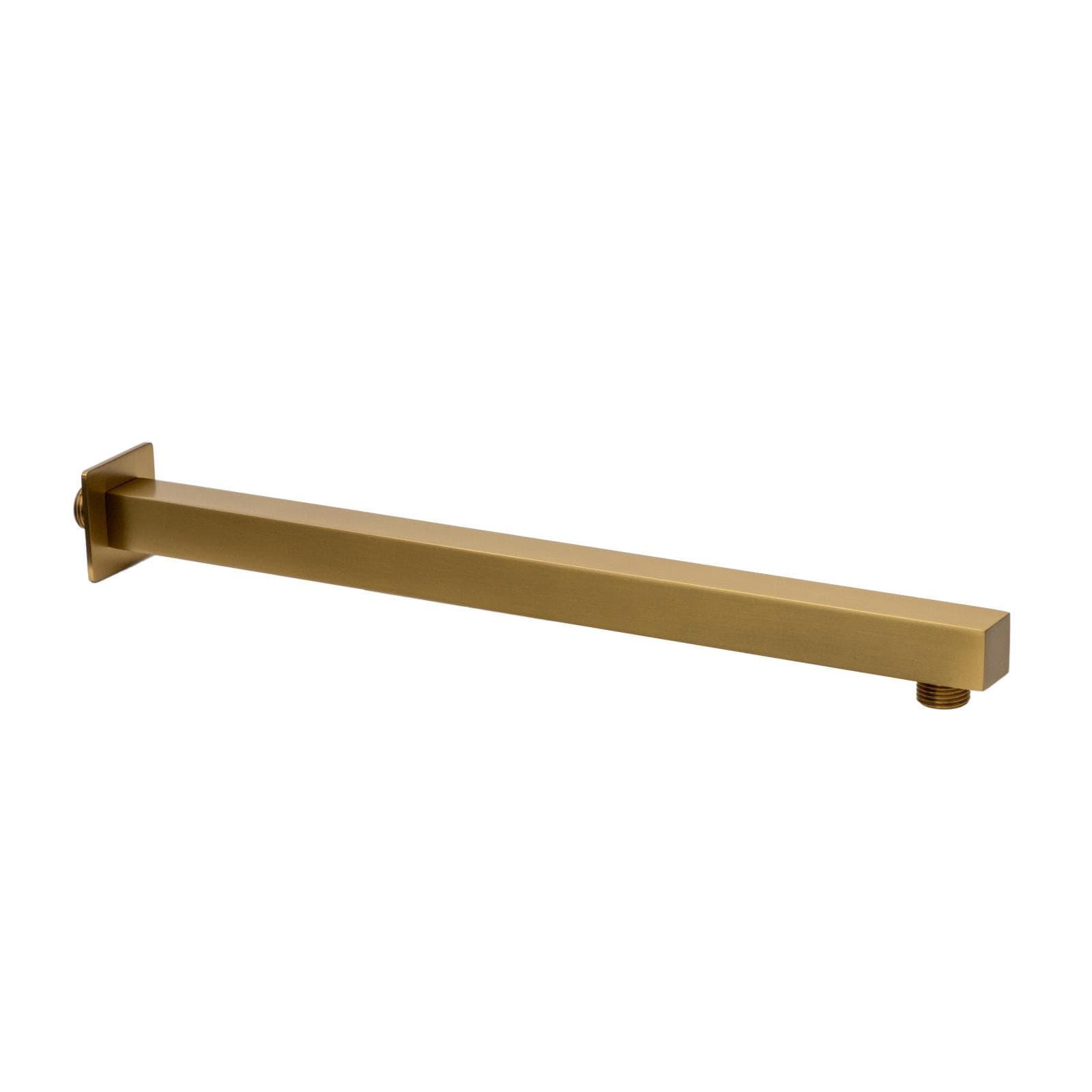 Braccio doccia quadrato 42 cm in ottone oro spazzolato