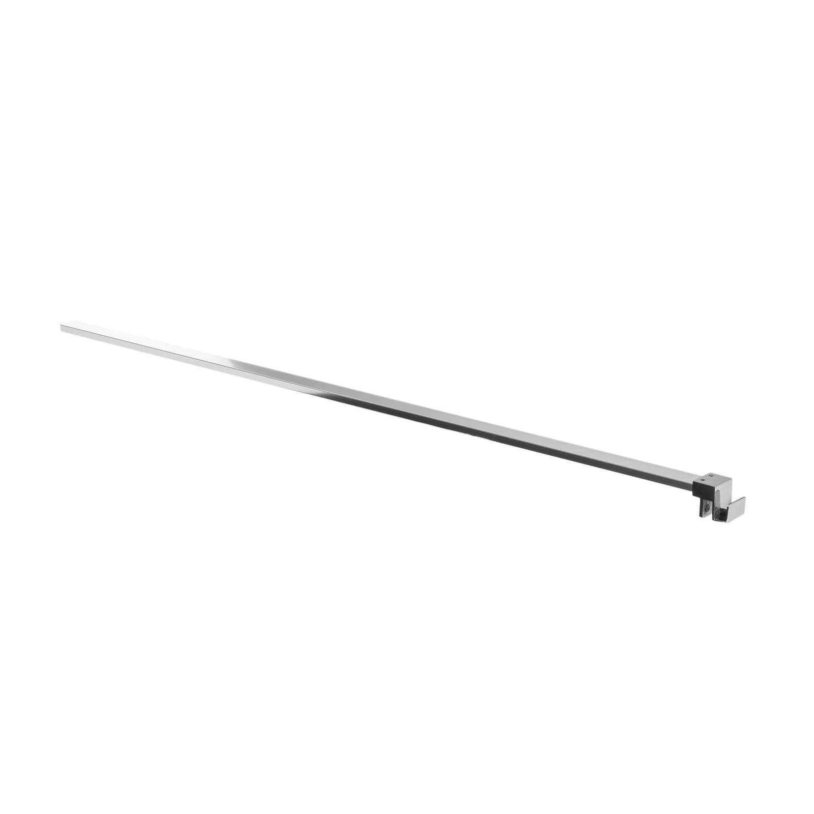 Braccio walk-in 100 cm acciaio con gancio appendino e sezione quadrata cromo