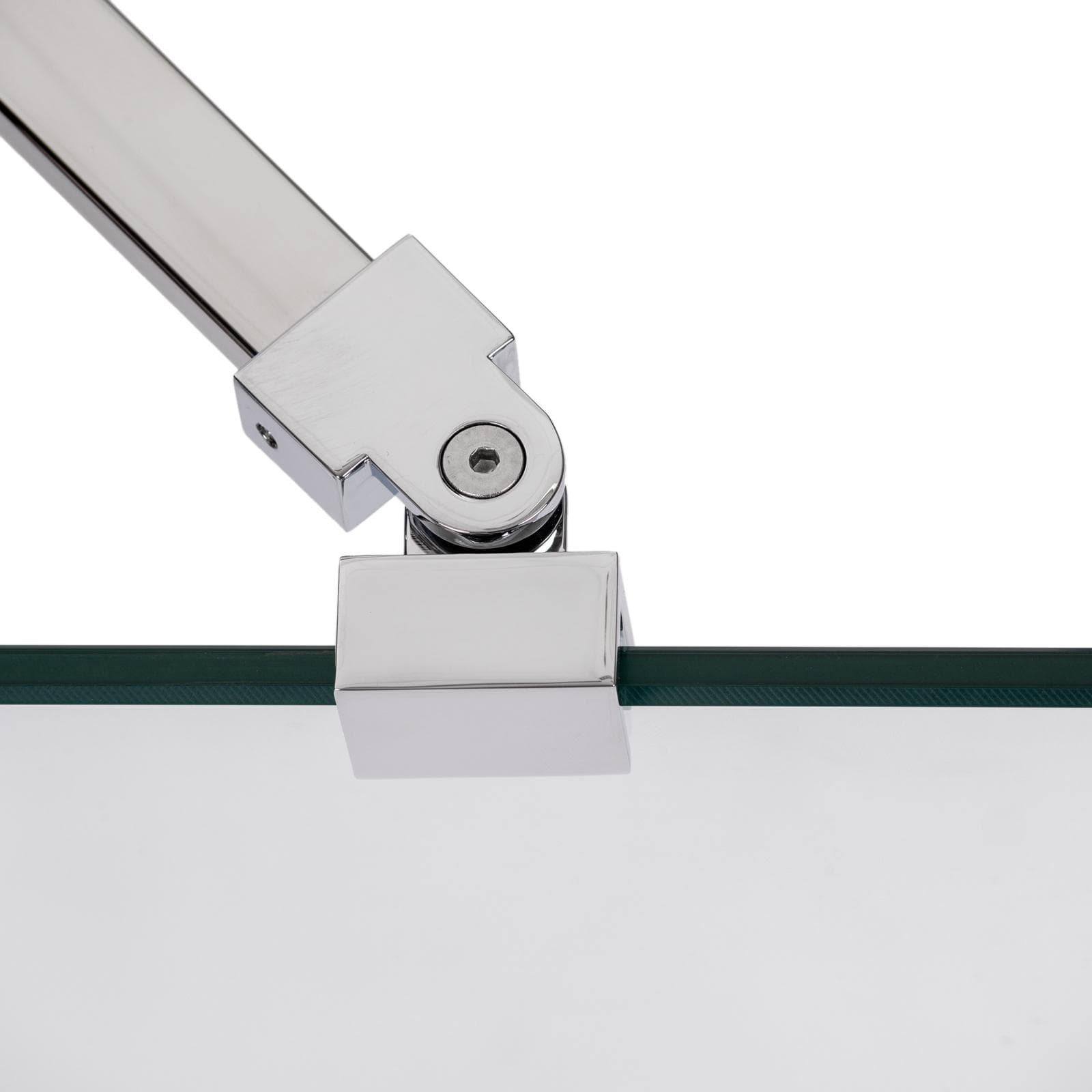 Braccio supporto con snodo 100 cm in acciaio per box doccia con vetro fino a 10 mm cromo