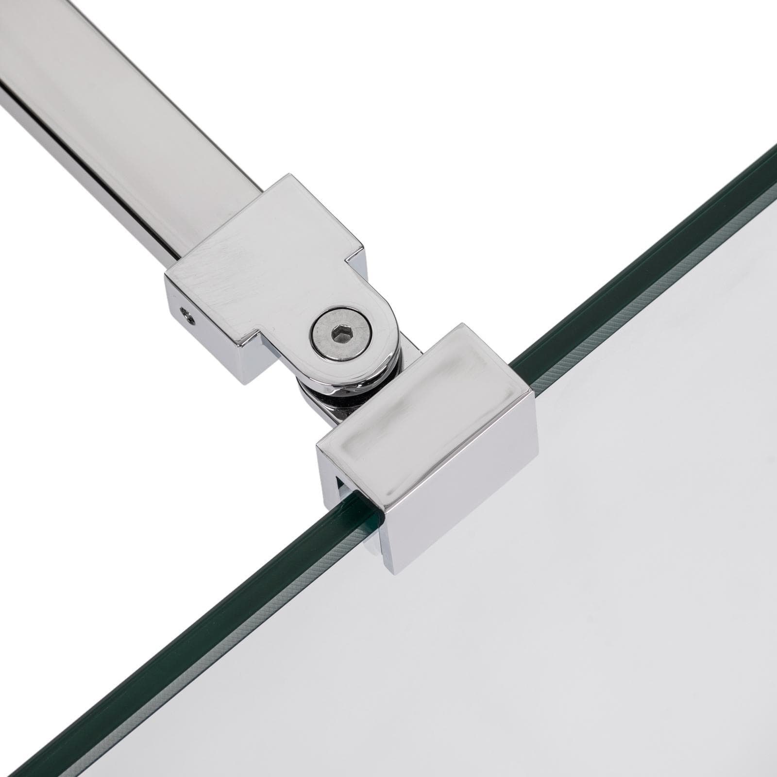 Braccio supporto con snodo 100 cm in acciaio per box doccia con vetro fino a 10 mm cromo