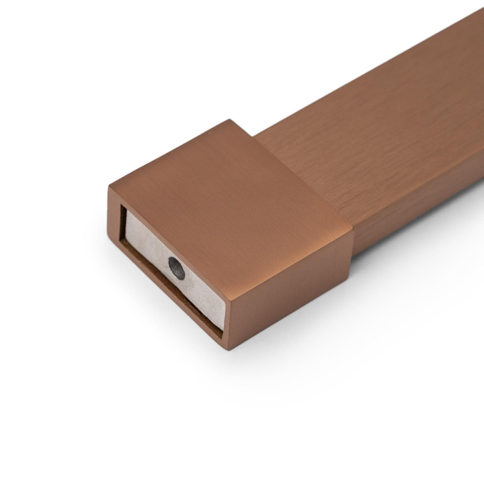 Braccio walk-in 100 cm acciaio con gancio appendino e sezione quadrata bronzo