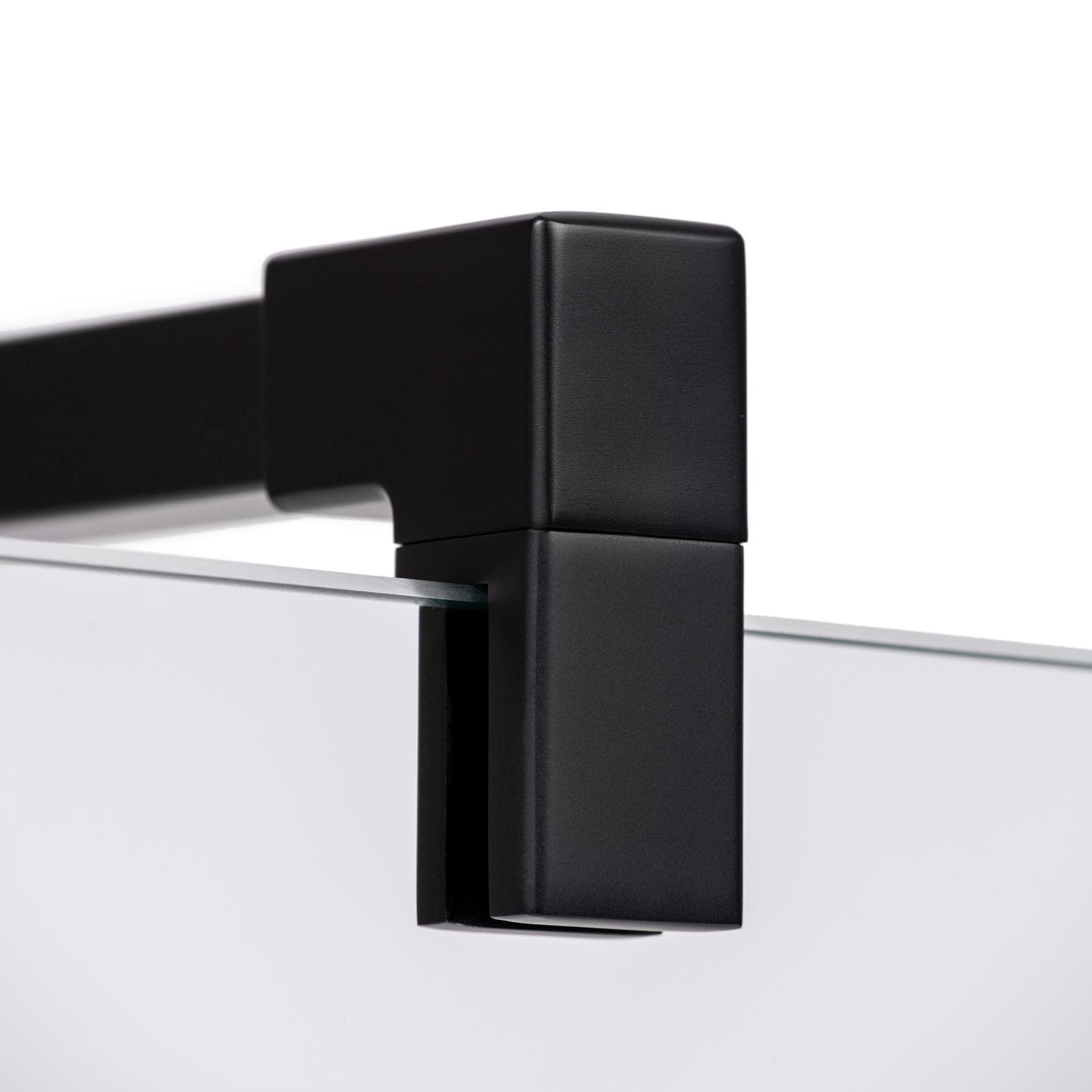 Braccio walk-in 100 cm acciaio sezione quadrata riducibile nero opaco