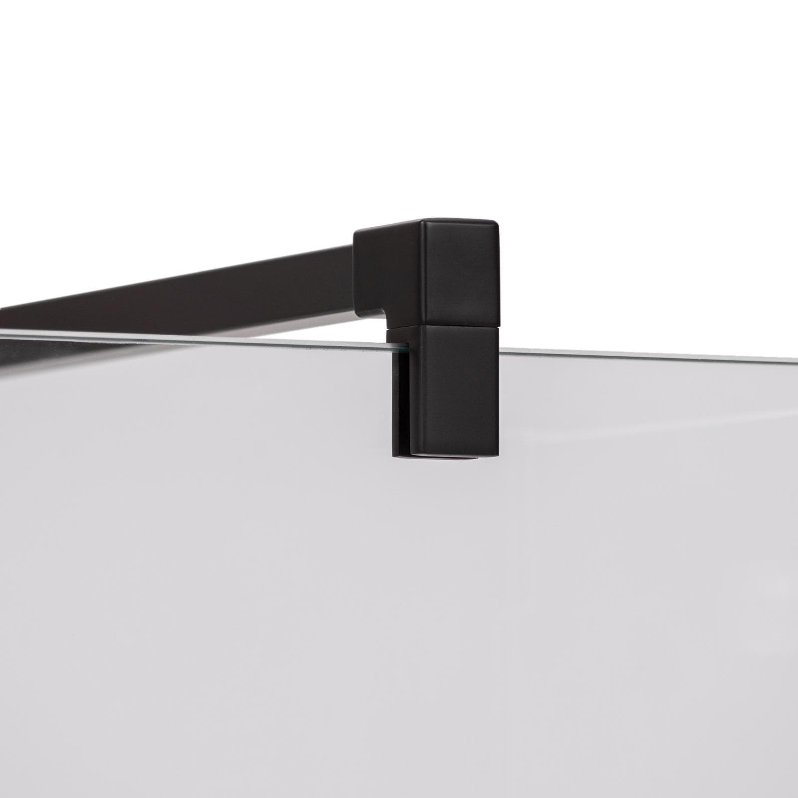 Braccio walk-in 100 cm acciaio sezione quadrata riducibile nero opaco