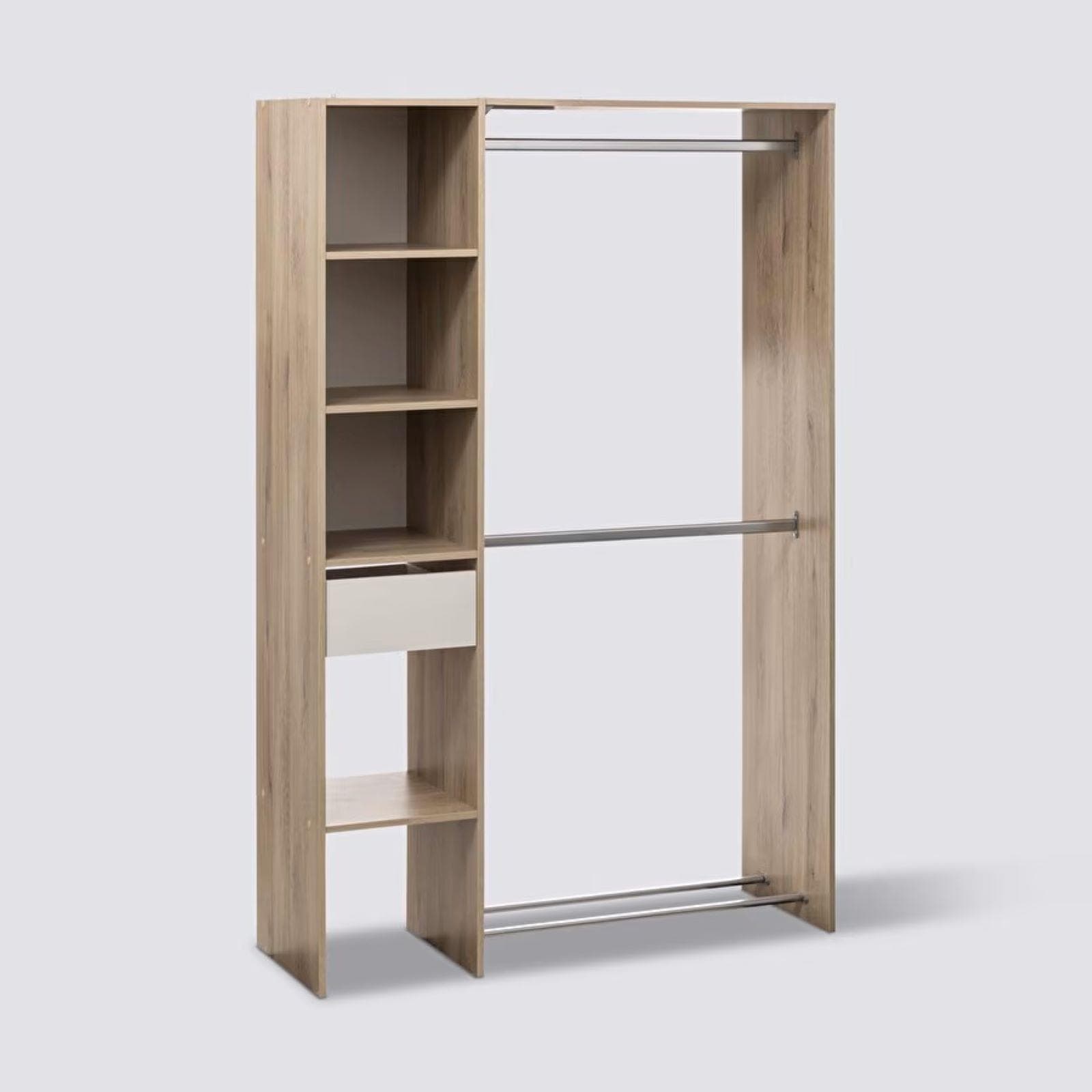 Cabina armadio 118x180h cm effetto rovere con cassetto e aste appendiabiti - Ashlin
