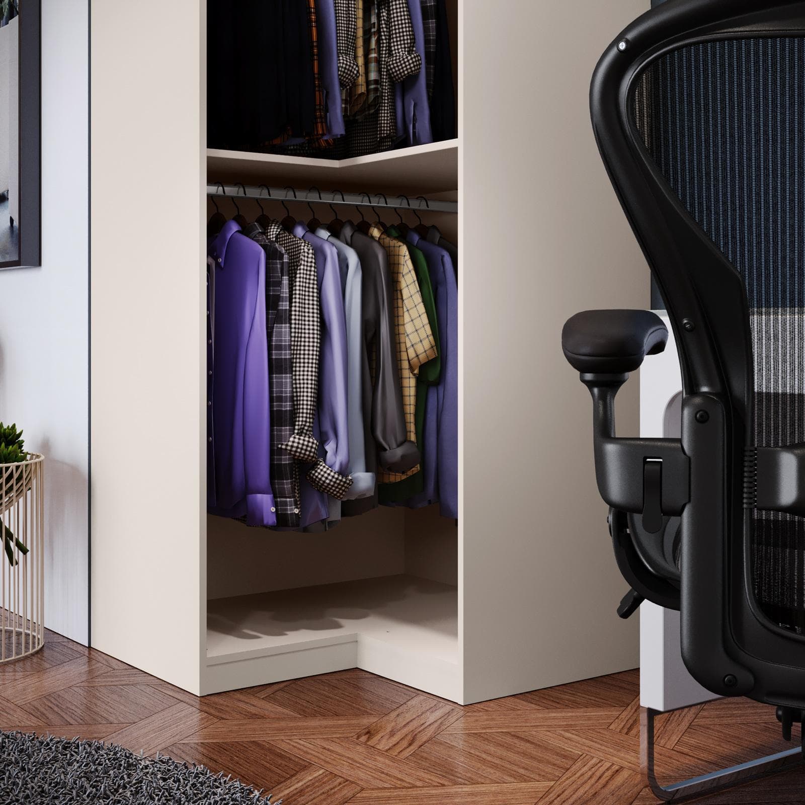 Cabina armadio angolare 100x236h cm cashmere - Ventur