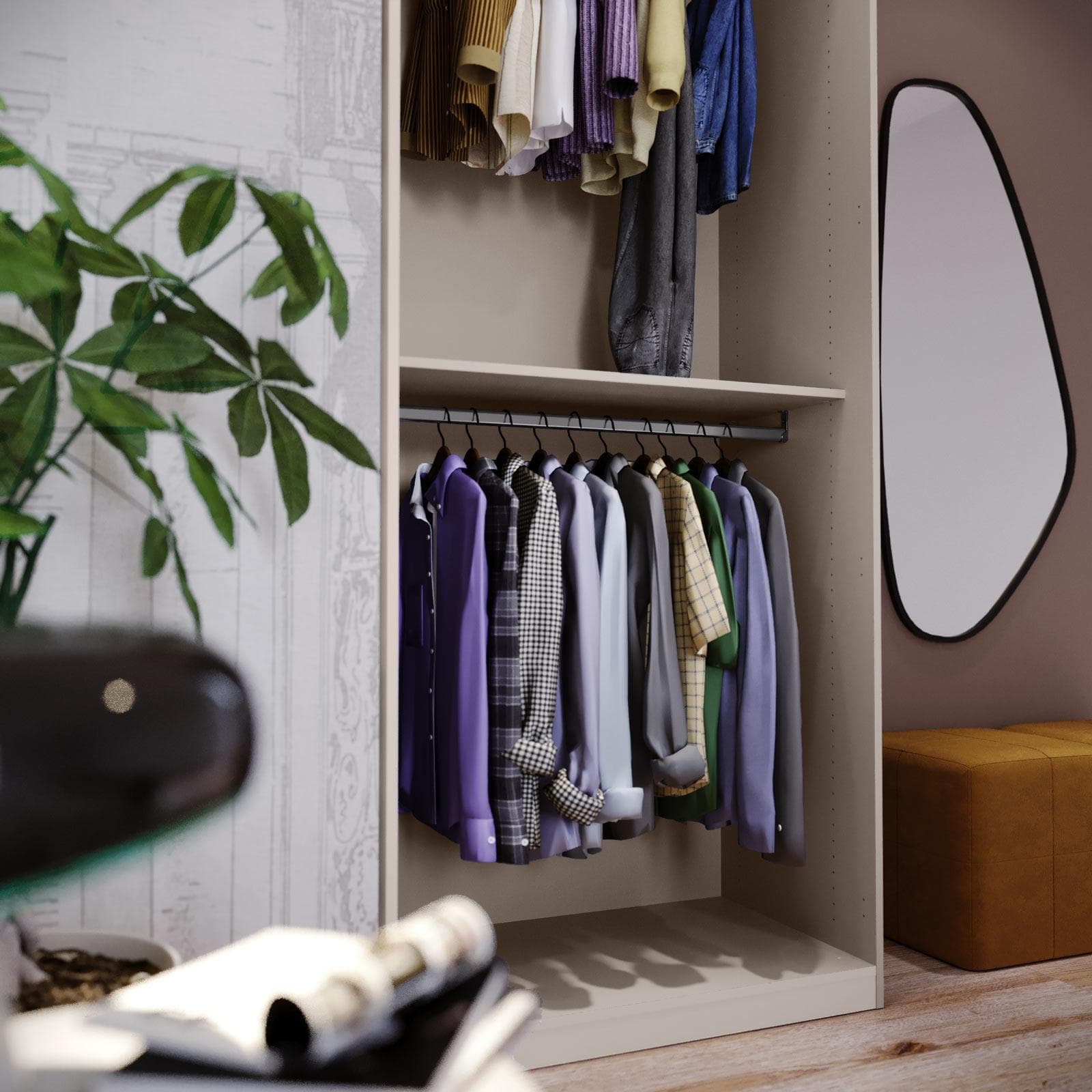 Cabina armadio modulare 100x236h cm cashmere - Ventur