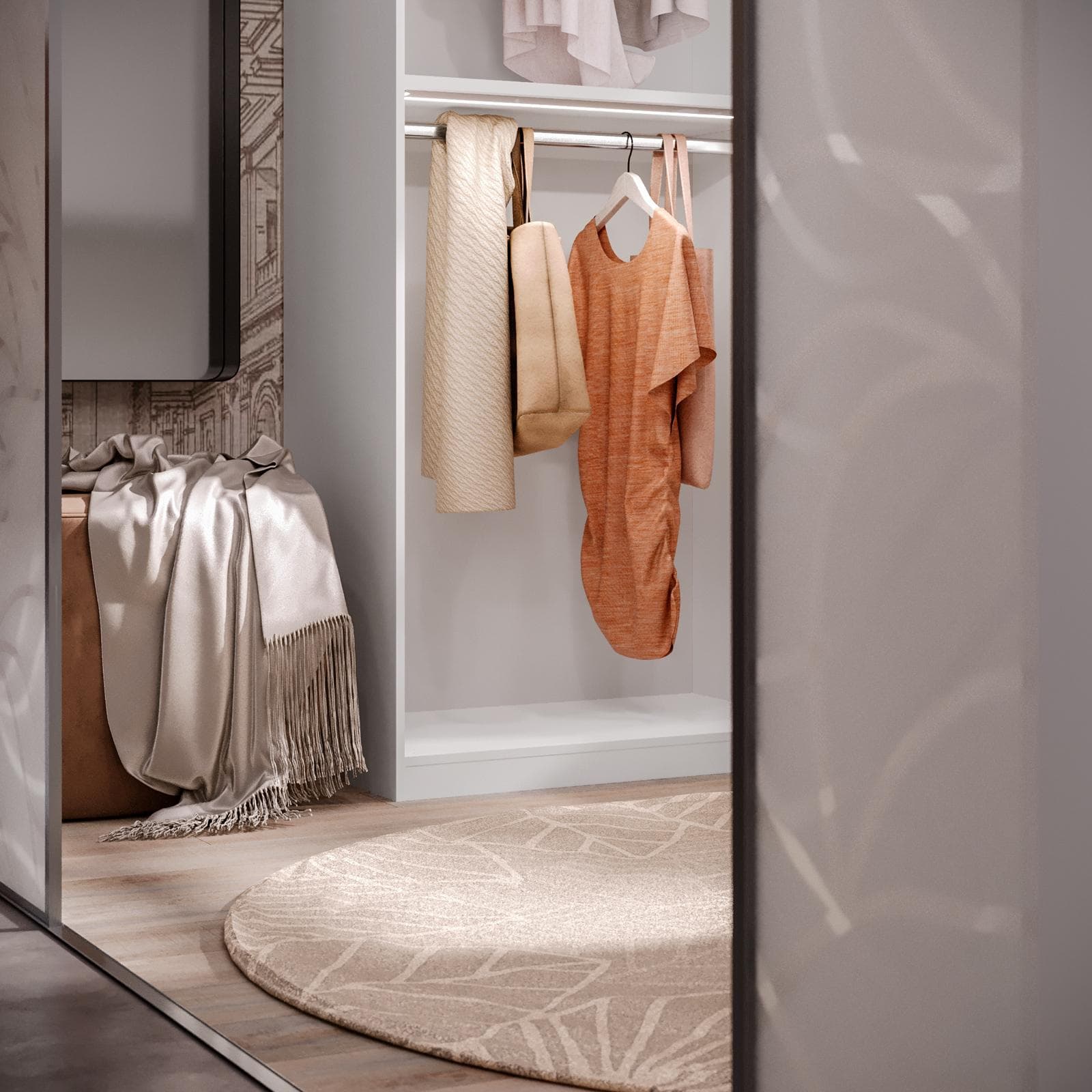 Cabina armadio modulare 135x240h cm bianco lucido - Carrie
