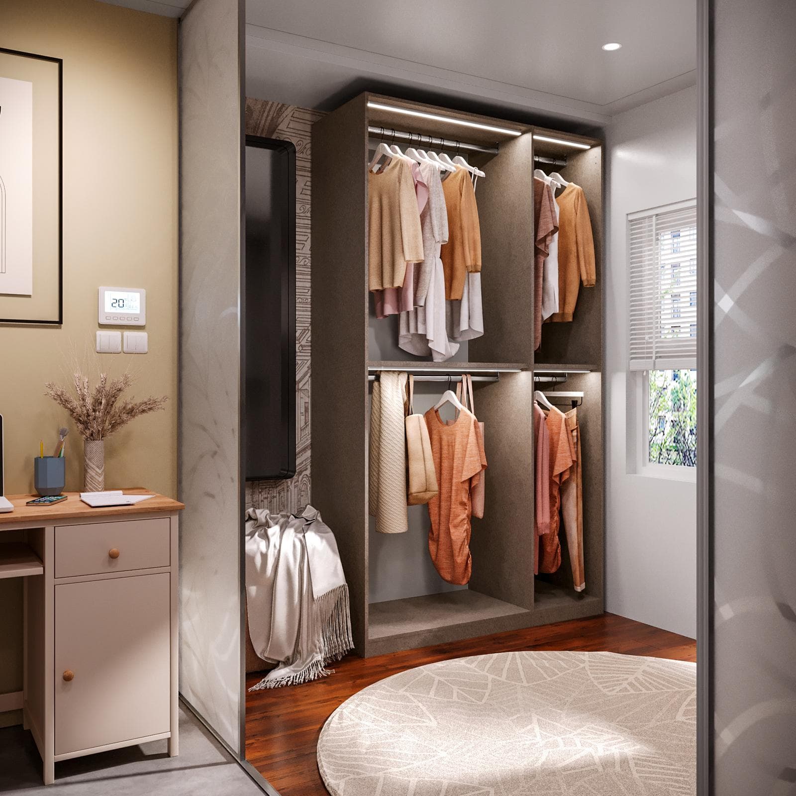 Cabina armadio modulare 135x240h cm bronzo - Carrie