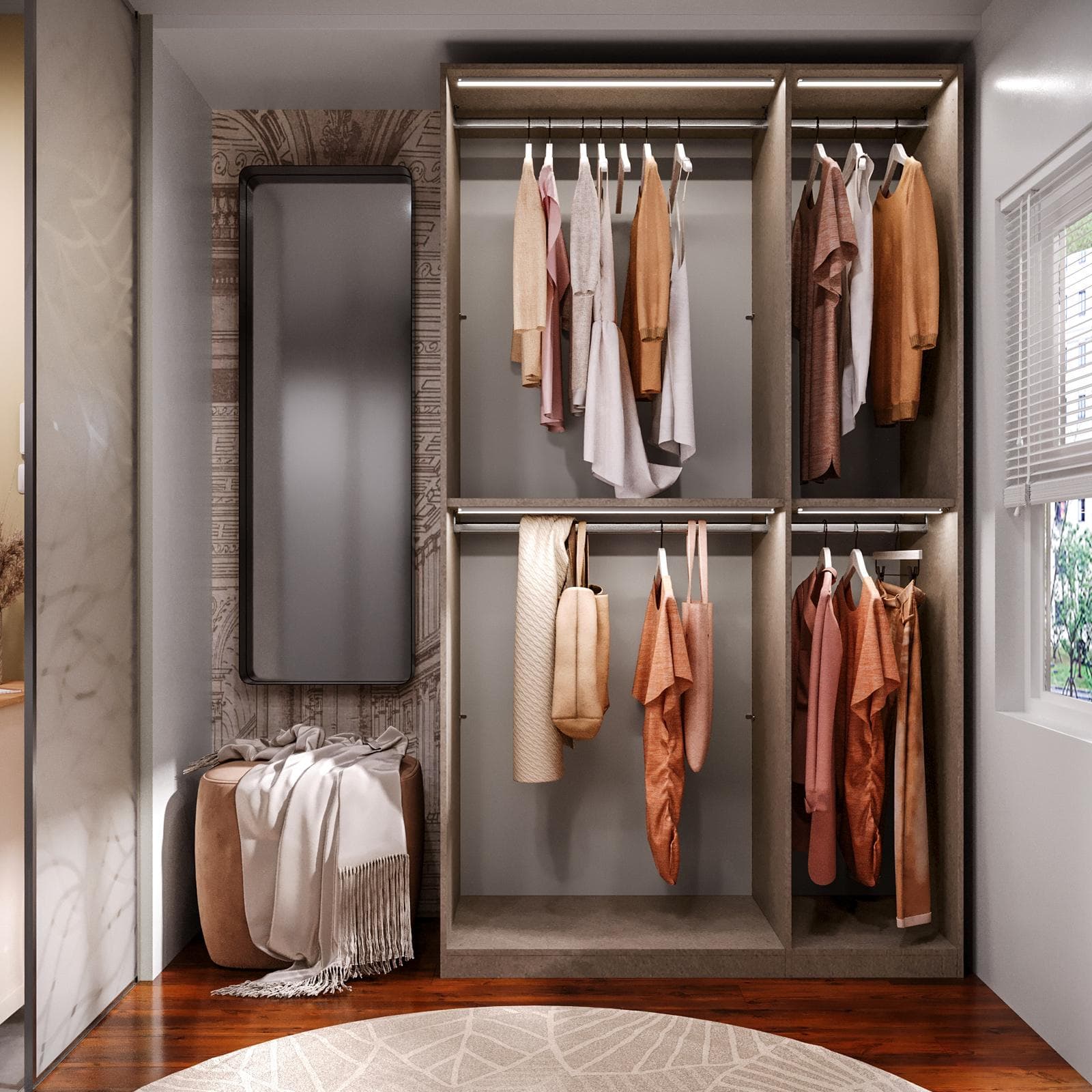 Cabina armadio modulare 135x240h cm bronzo - Carrie