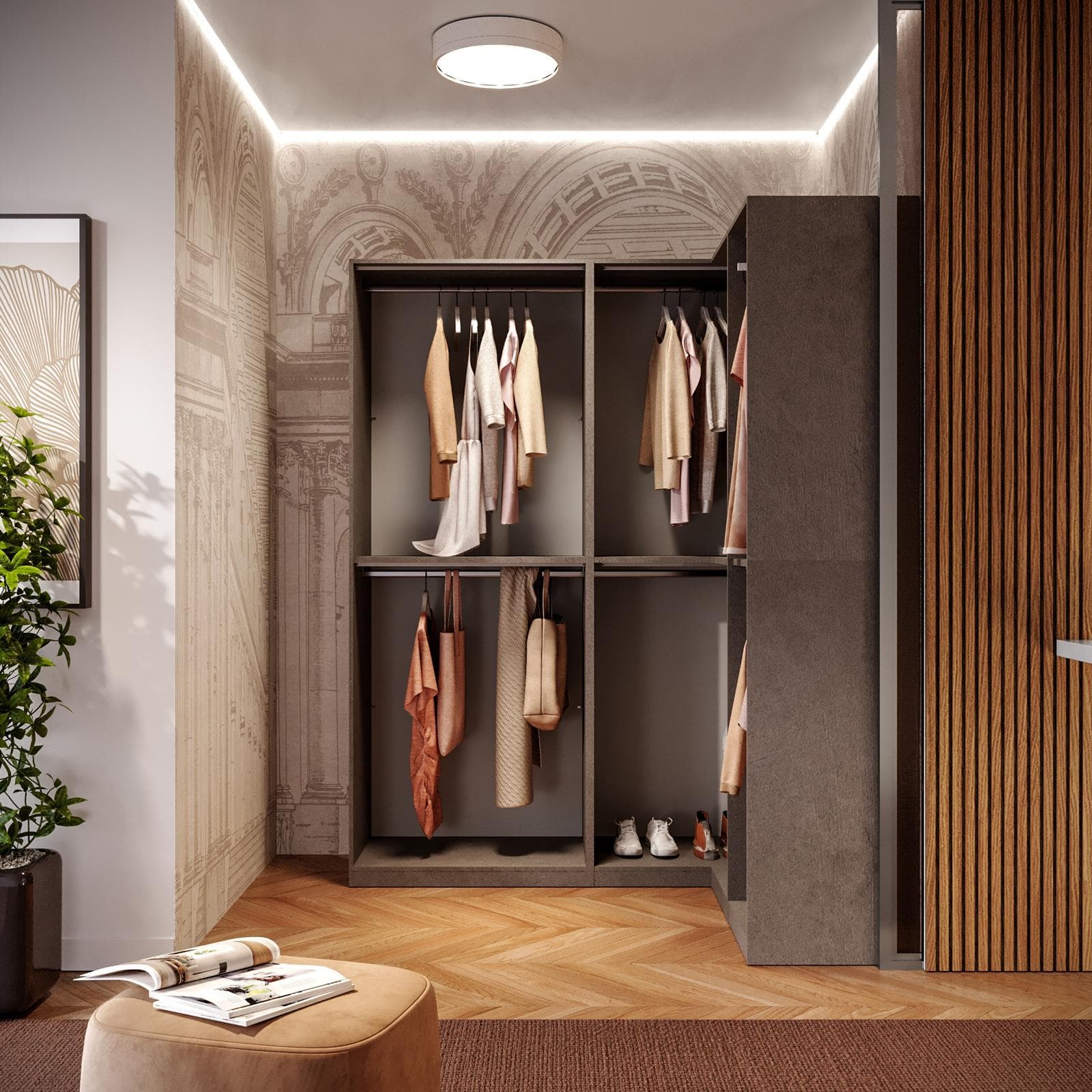 Cabina armadio modulare 190x240h cm bronzo - Carrie