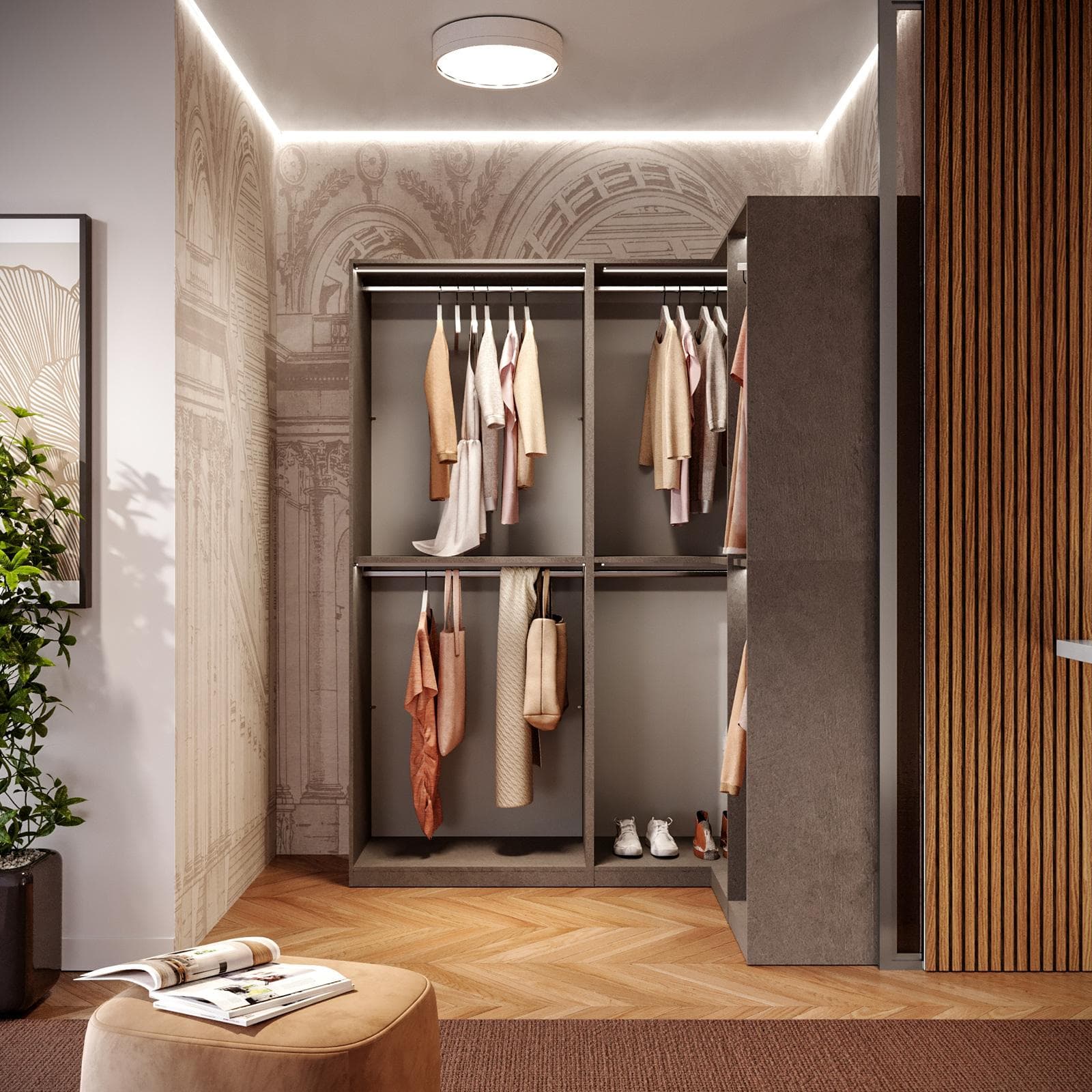 Cabina armadio modulare 190x240h cm bronzo - Carrie