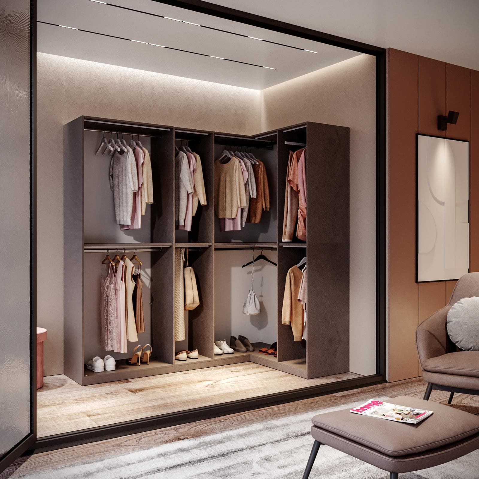 Cabina armadio modulare 235x240h cm bronzo - Carrie
