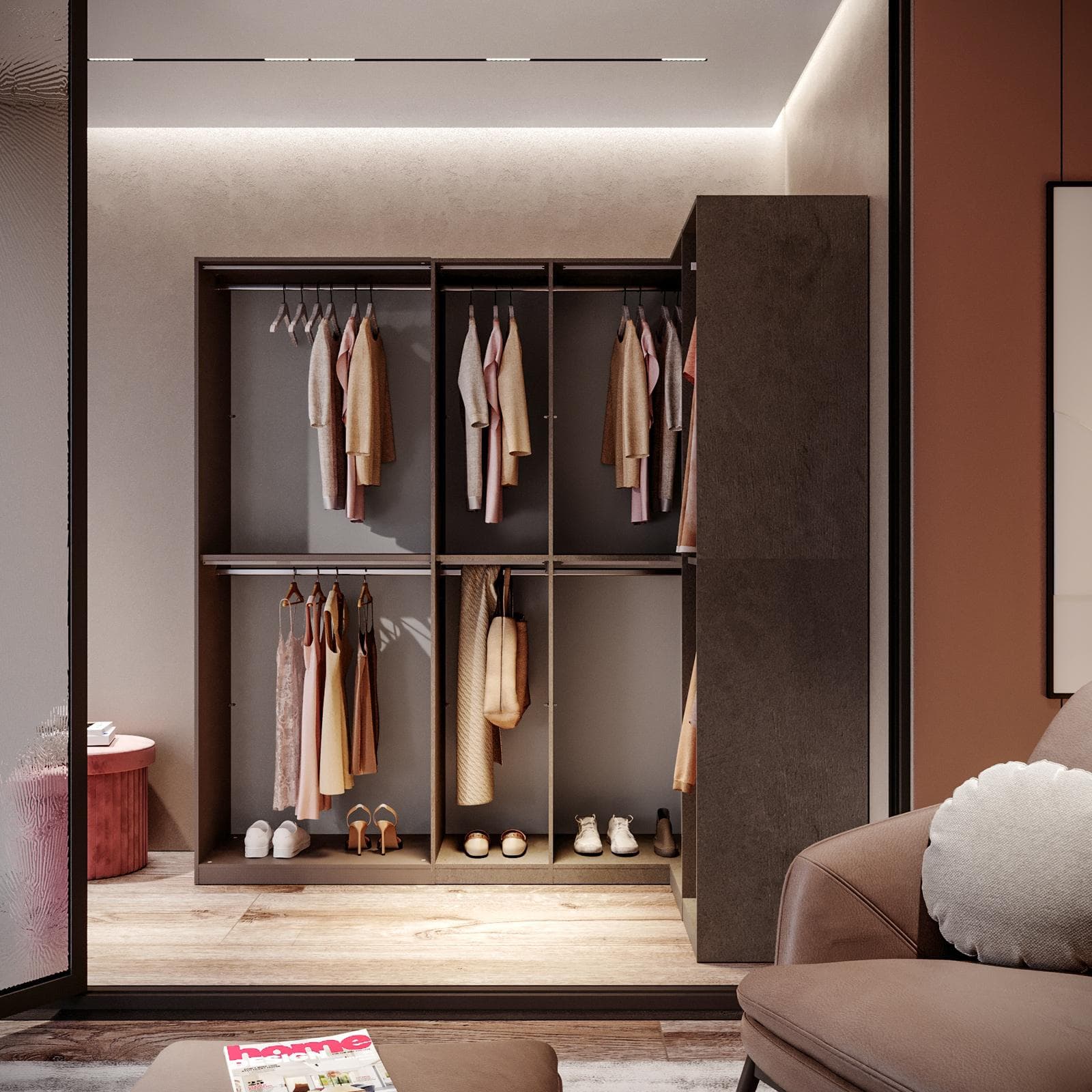 Cabina armadio modulare 235x240h cm bronzo - Carrie