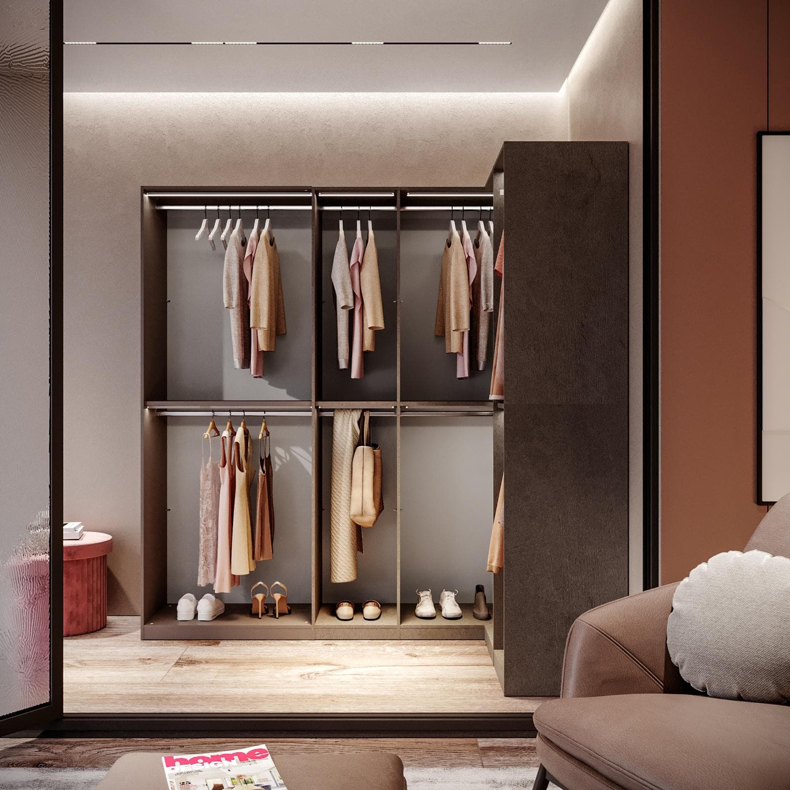 Cabina armadio modulare 235x240h cm bronzo - Carrie