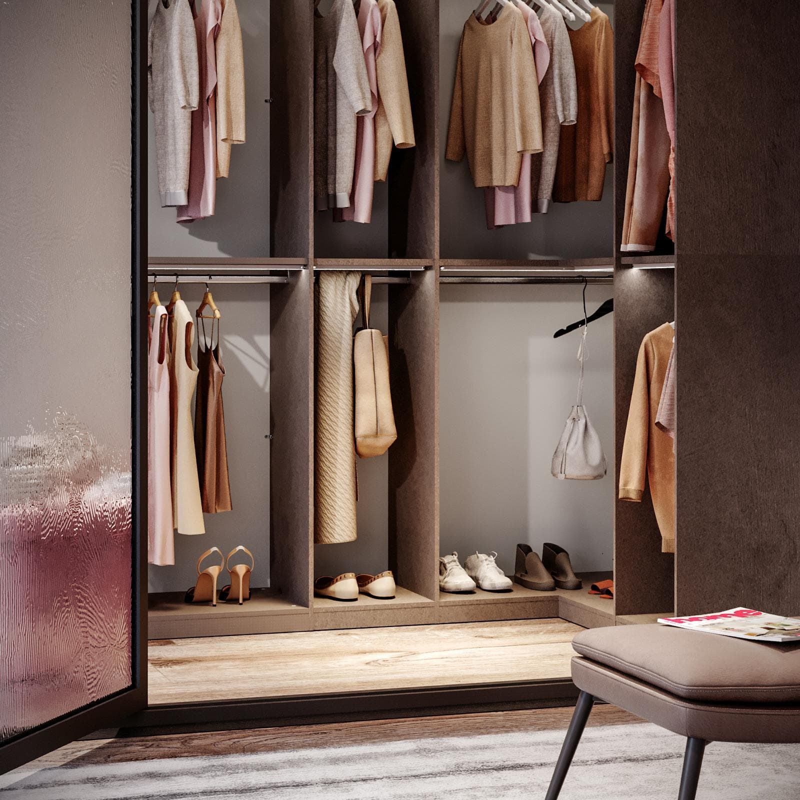 Cabina armadio modulare 235x240h cm bronzo - Carrie