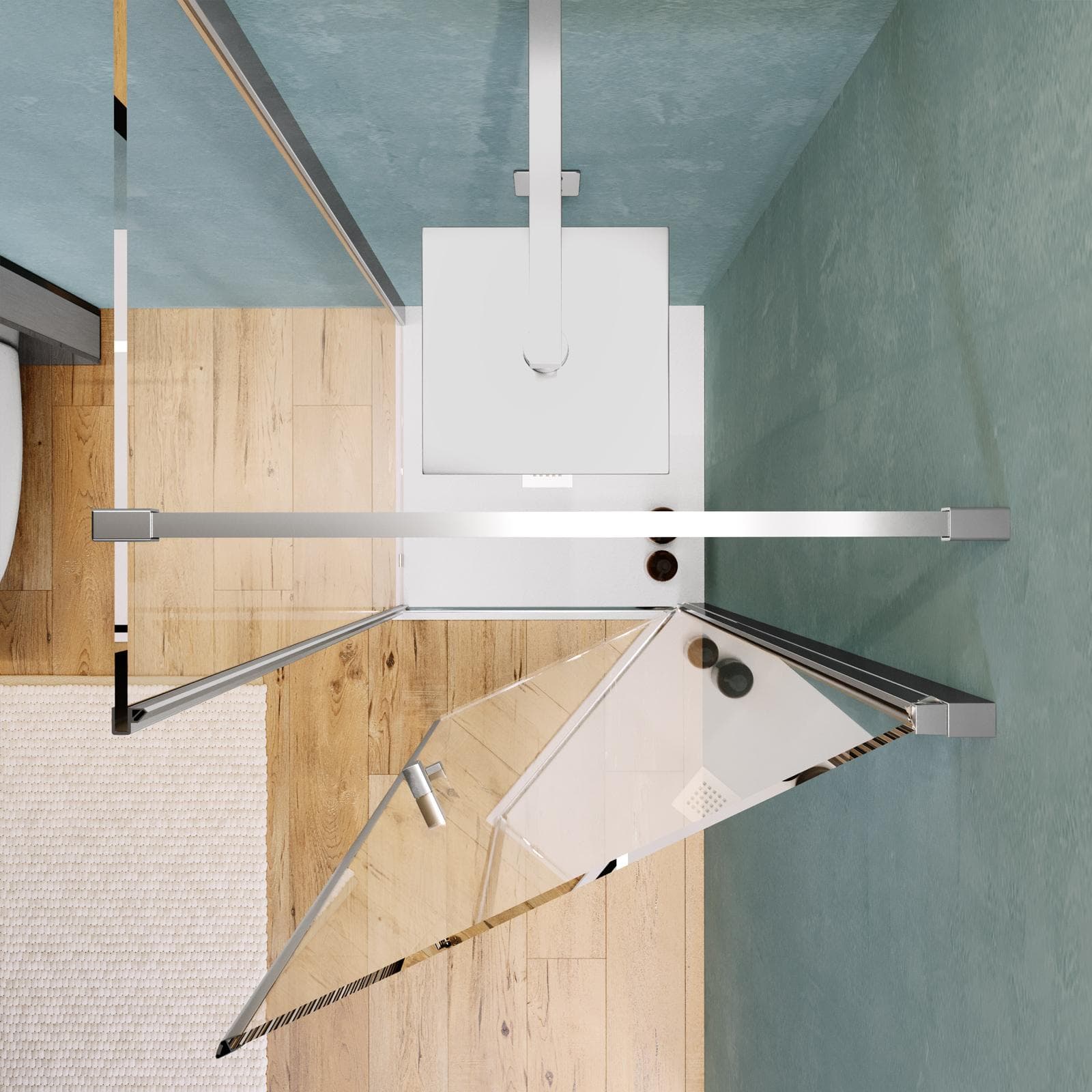 Box doccia 70X80 cm battente con vetro anticalcare trasparente e profilo cromo 200h - Artego