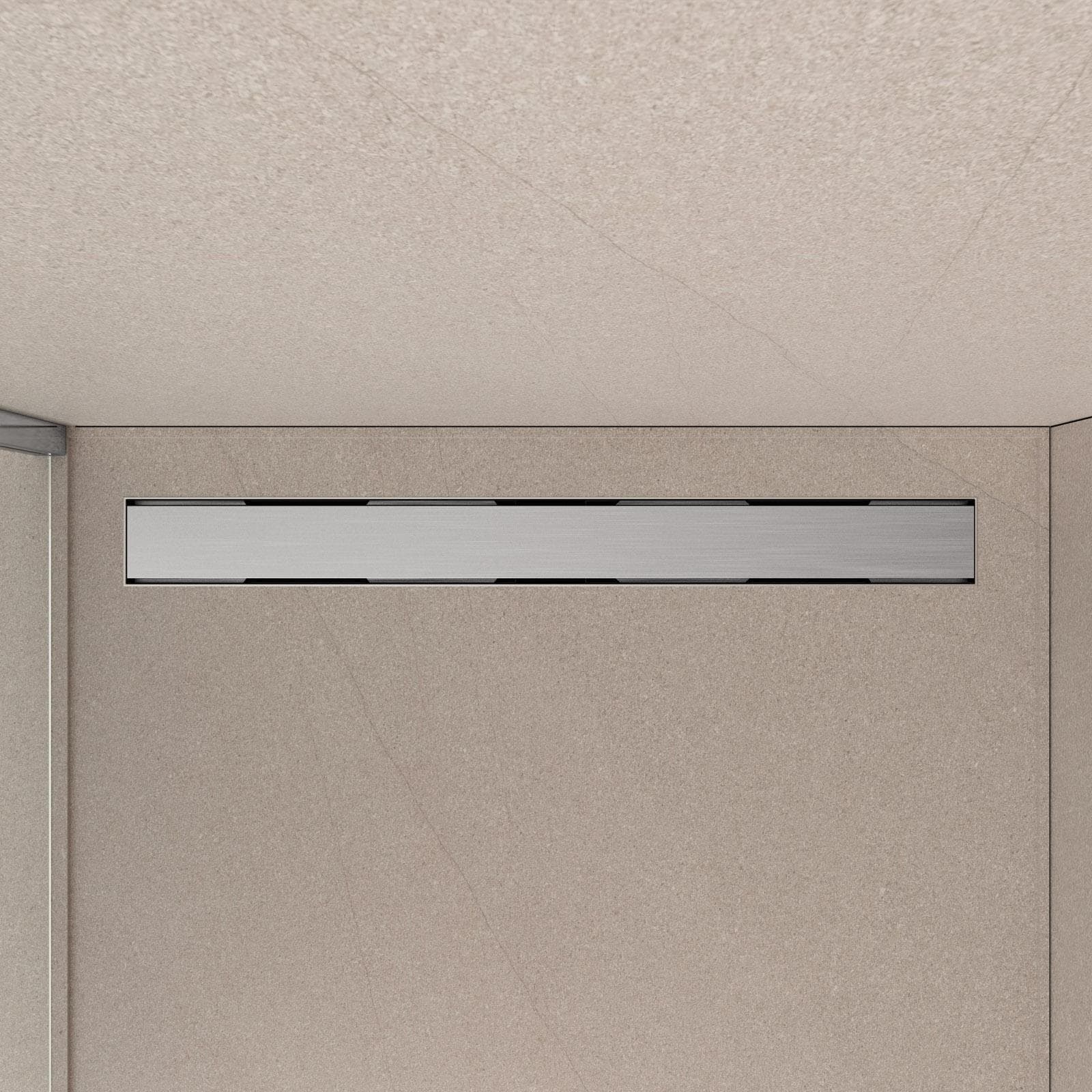 Canalina di scarico doccia rettangolare 70 cm in acciaio INOX spazzolato