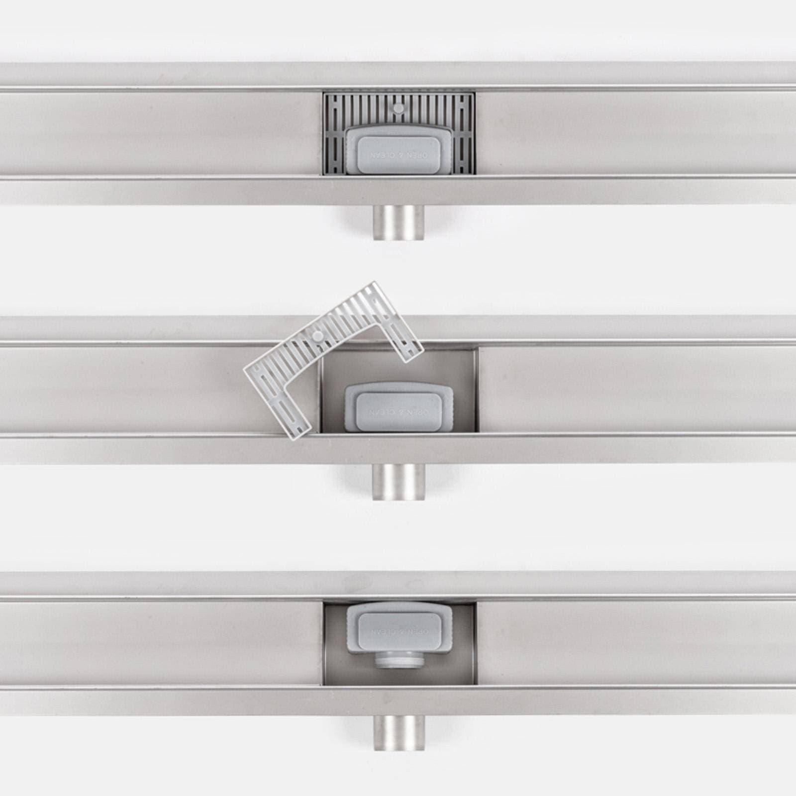 Canalina doccia 50 cm cover in acciaio inox - Stiletto