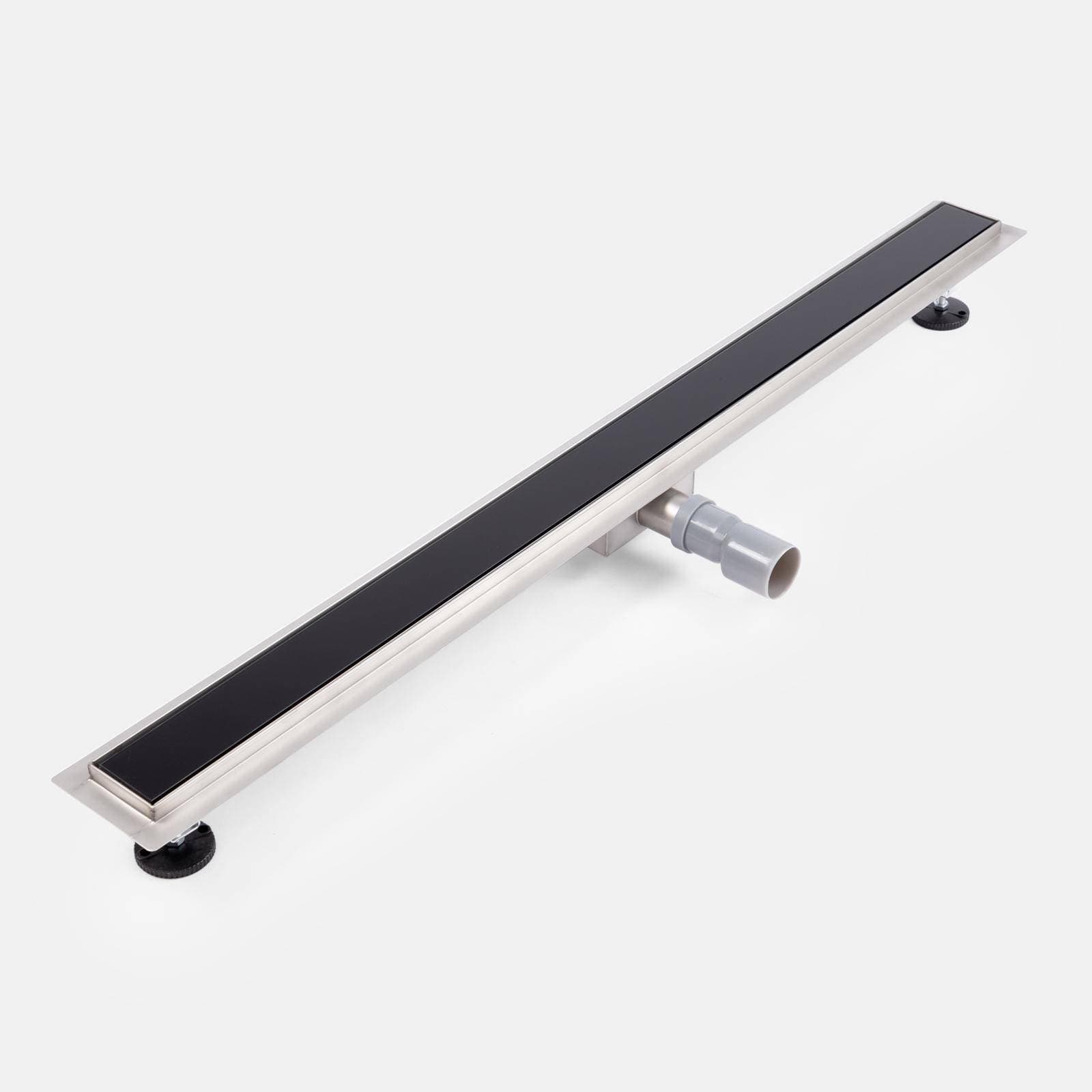Canalina doccia 50 cm cover in vetro nero temperato - Stiletto