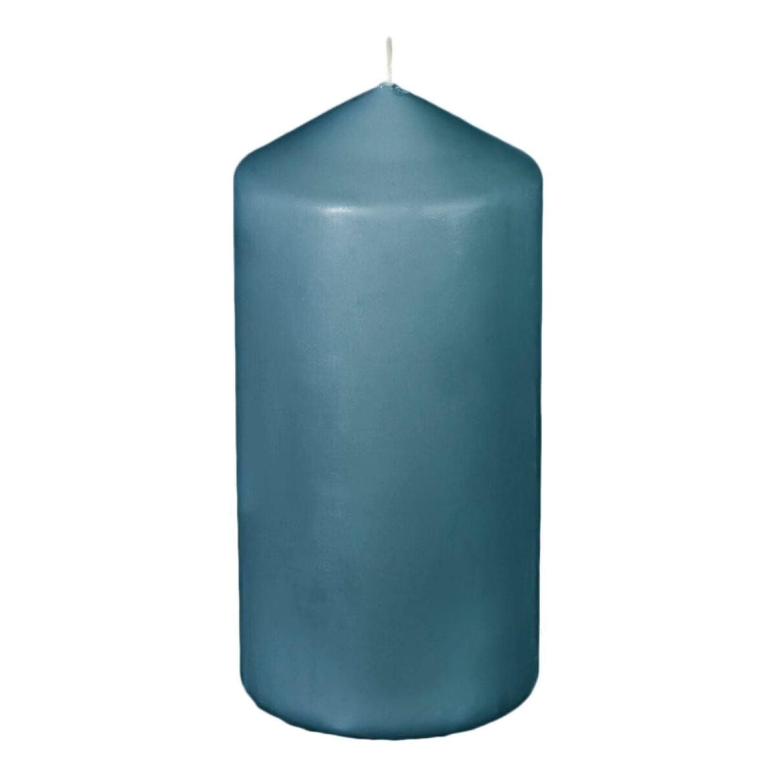 Candela 14h cm blu pavone con durata di combustione 38 ore