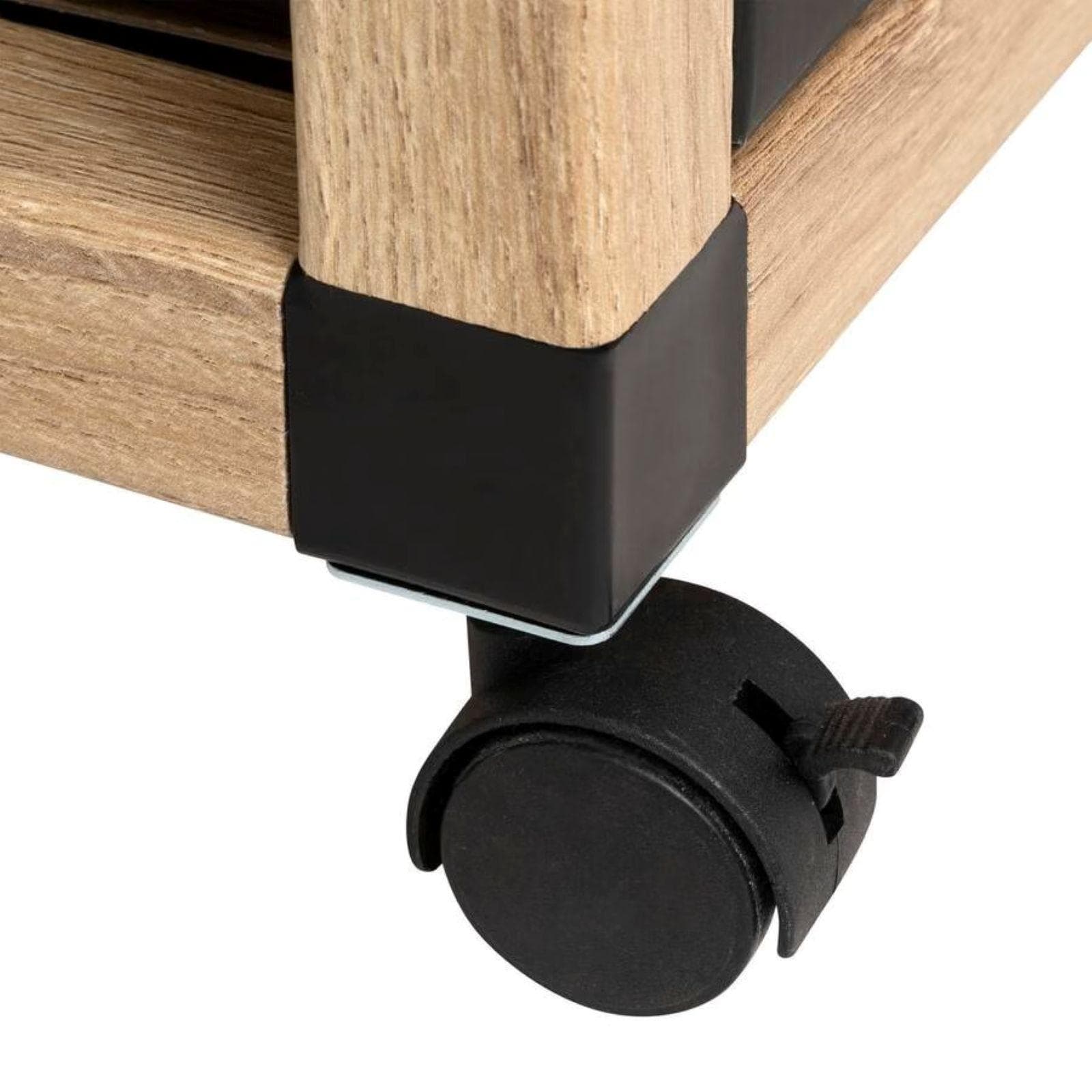 Scaffale 46x84h cm effetto legno con 3 cassetti nero e ruote - Alifax