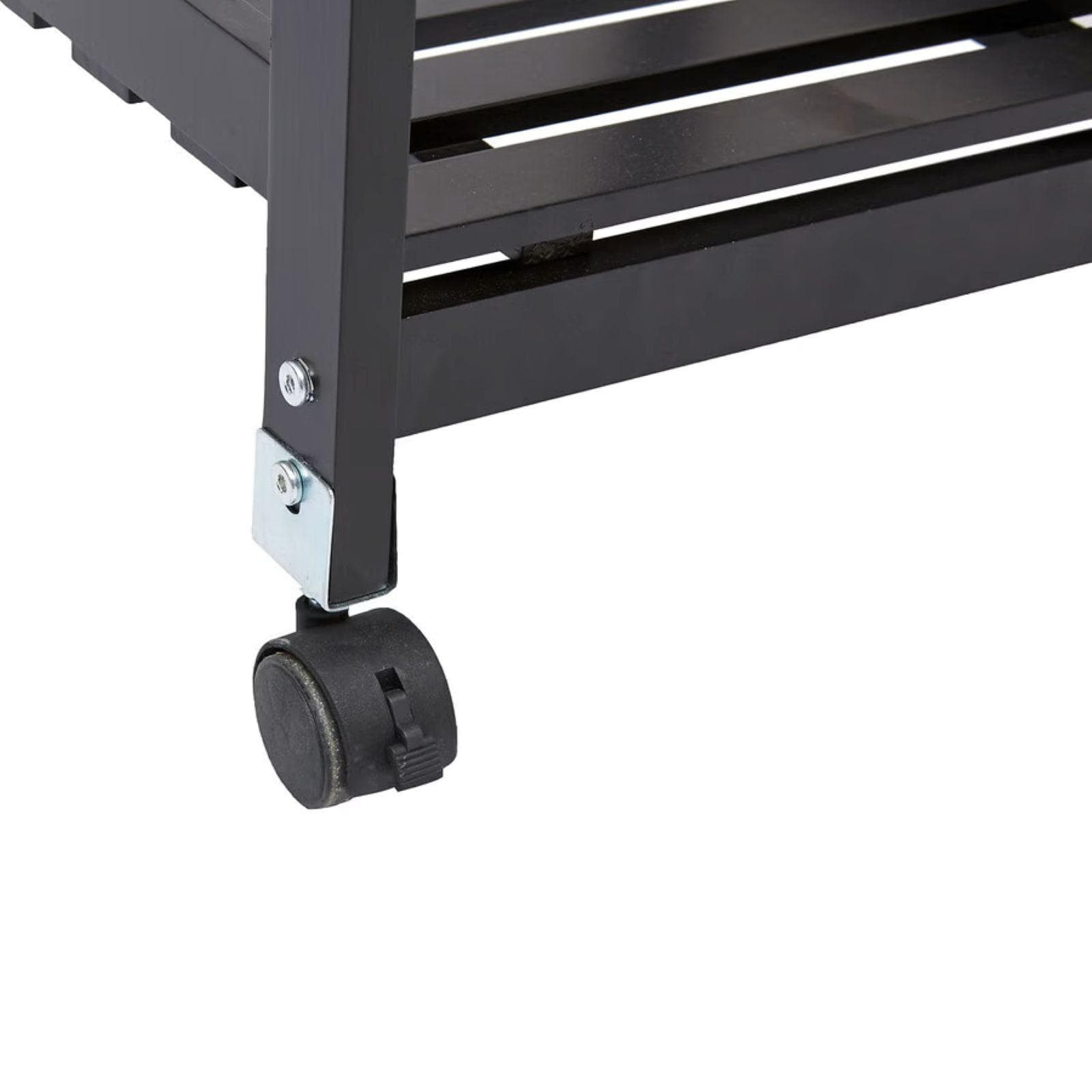 Carrello da cucina 81h cm in legno e metallo nero