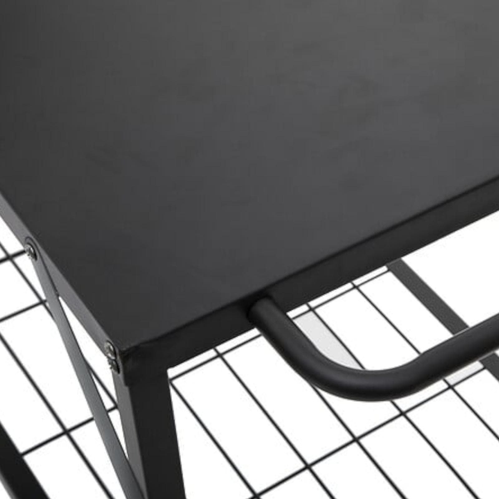 Carrello per plancha 90x58x75 h cm in acciaio nero con ruote e maniglia - Maby