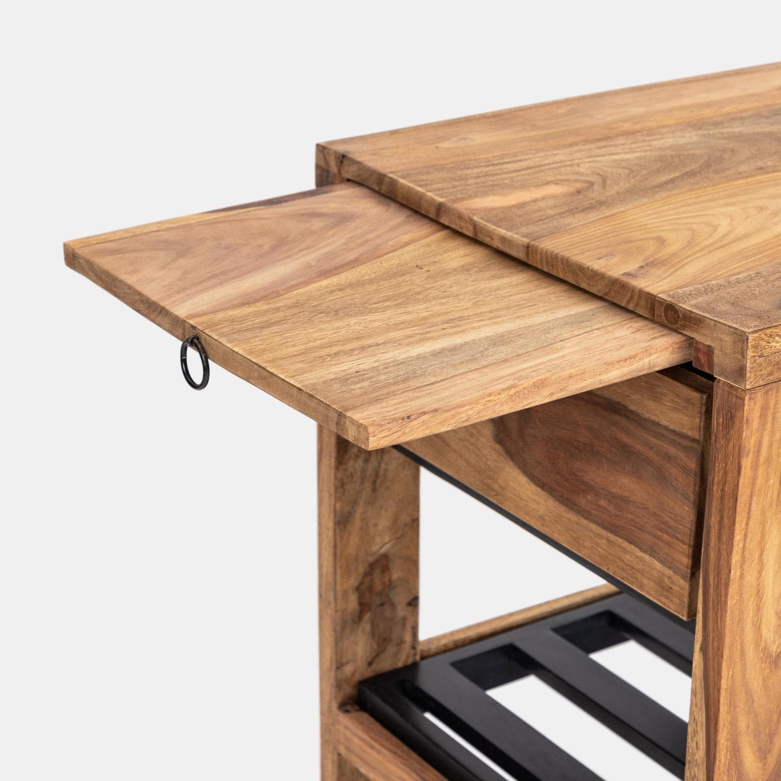 Carrello portabottiglie in legno - Freia Acacia