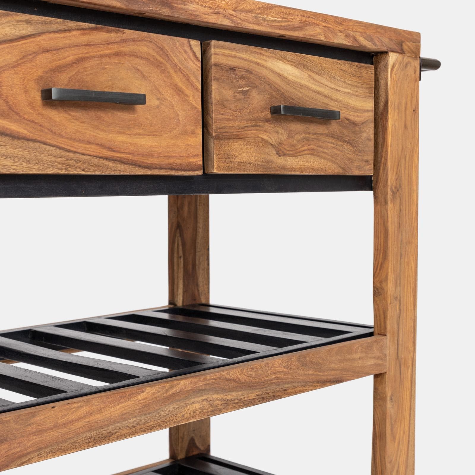 Carrello portabottiglie in legno - Freia Acacia