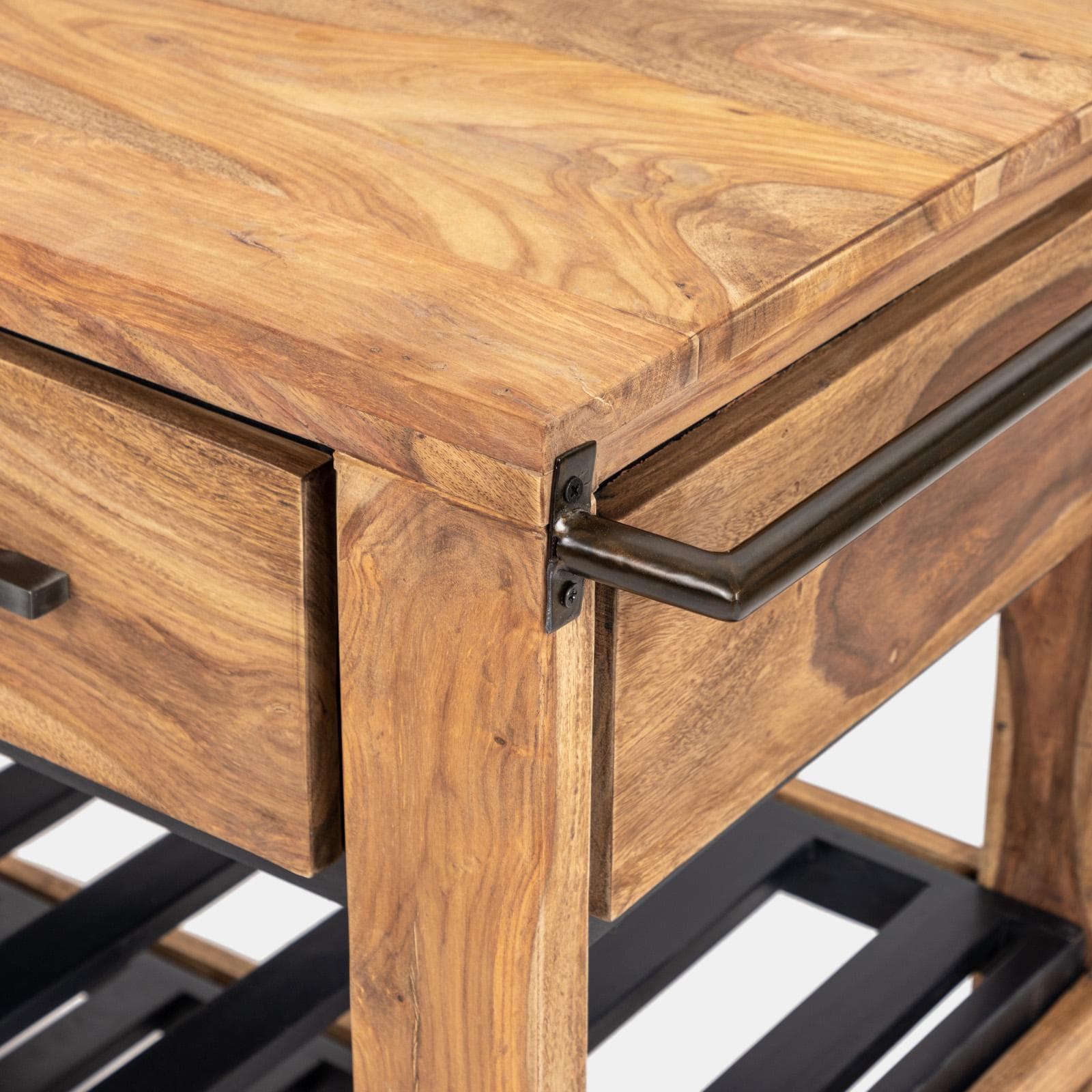 Carrello portabottiglie in legno - Freia Acacia