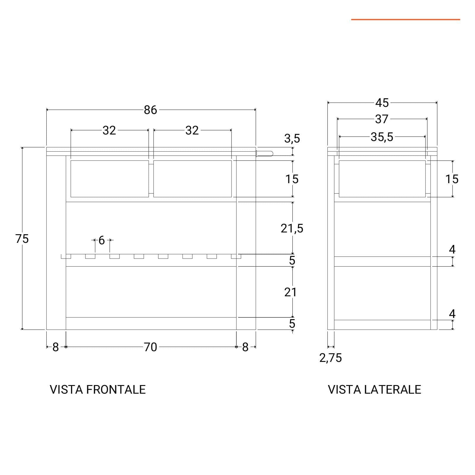 Carrello portabottiglie in legno - Freia Acacia