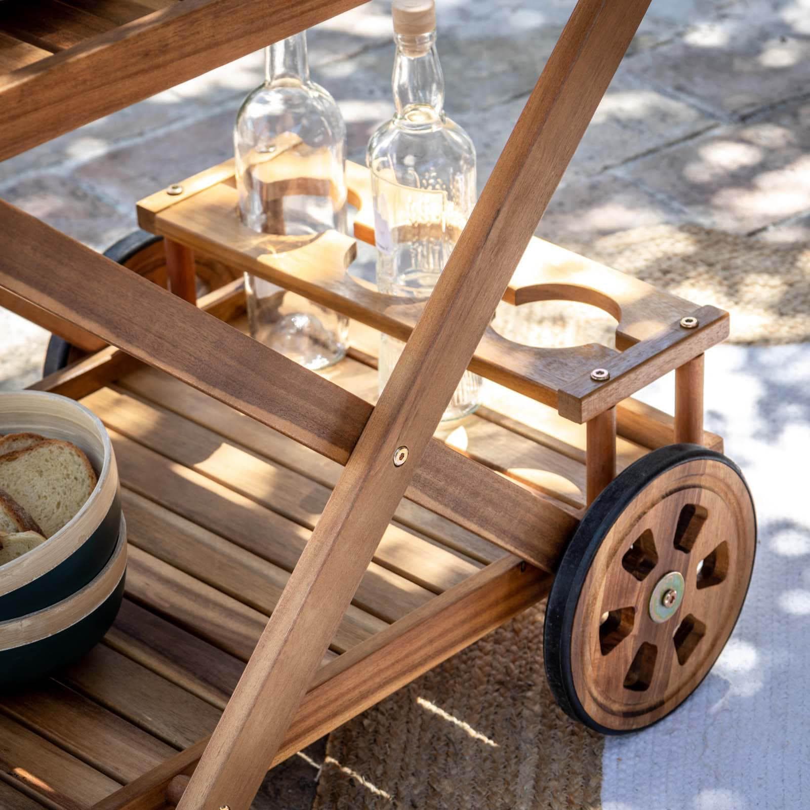 Carrello portavivande in legno di acacia - Paja