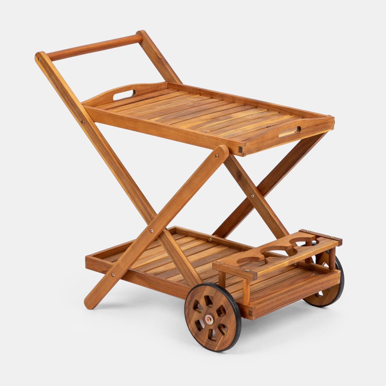 Carrello portavivande in legno di acacia - Paja