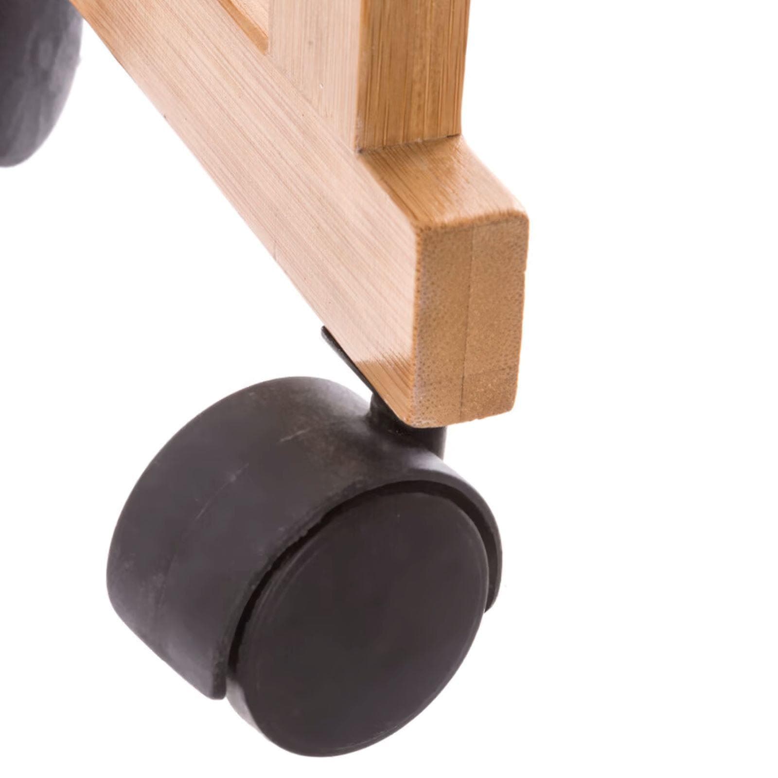 Carrello salvaspazio 80h cm in legno bianco e naturale con freni e 3 ripiani - Bilbao