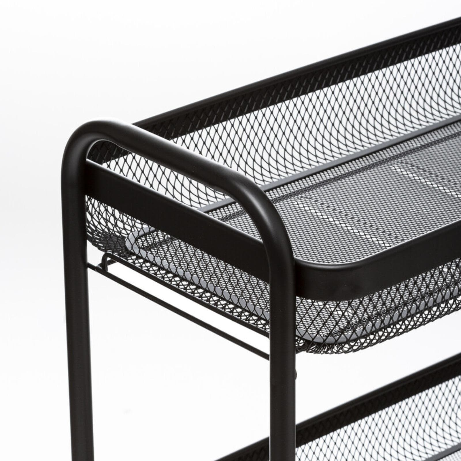 Carrello salvaspazio 46x79h cm con freni a 3 ripiani in metallo nero