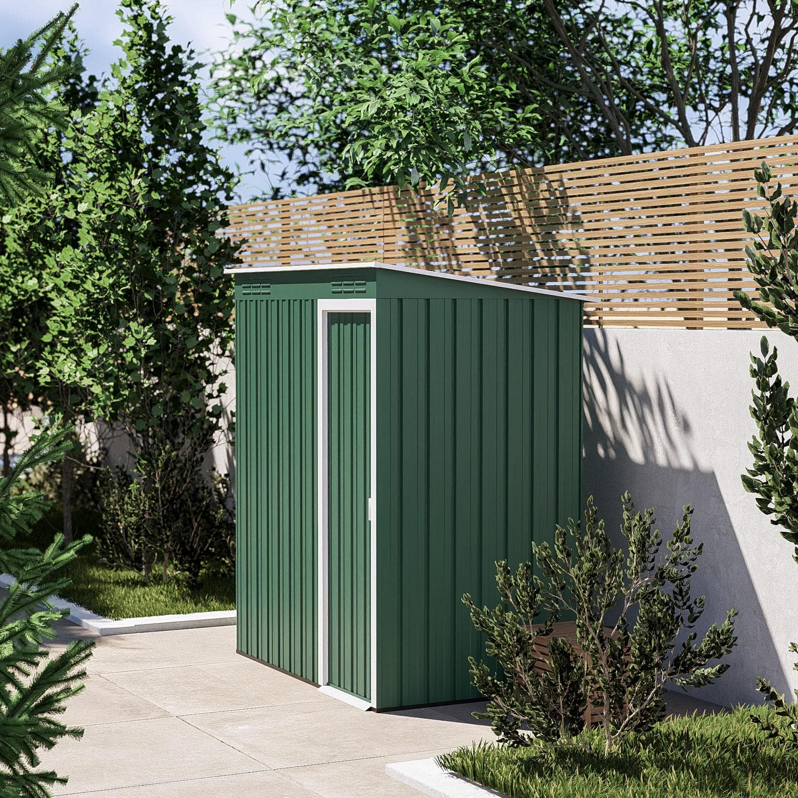 Casetta ricovero attrezzi da giardino 150x90x180h cm in acciaio verde - Bleir