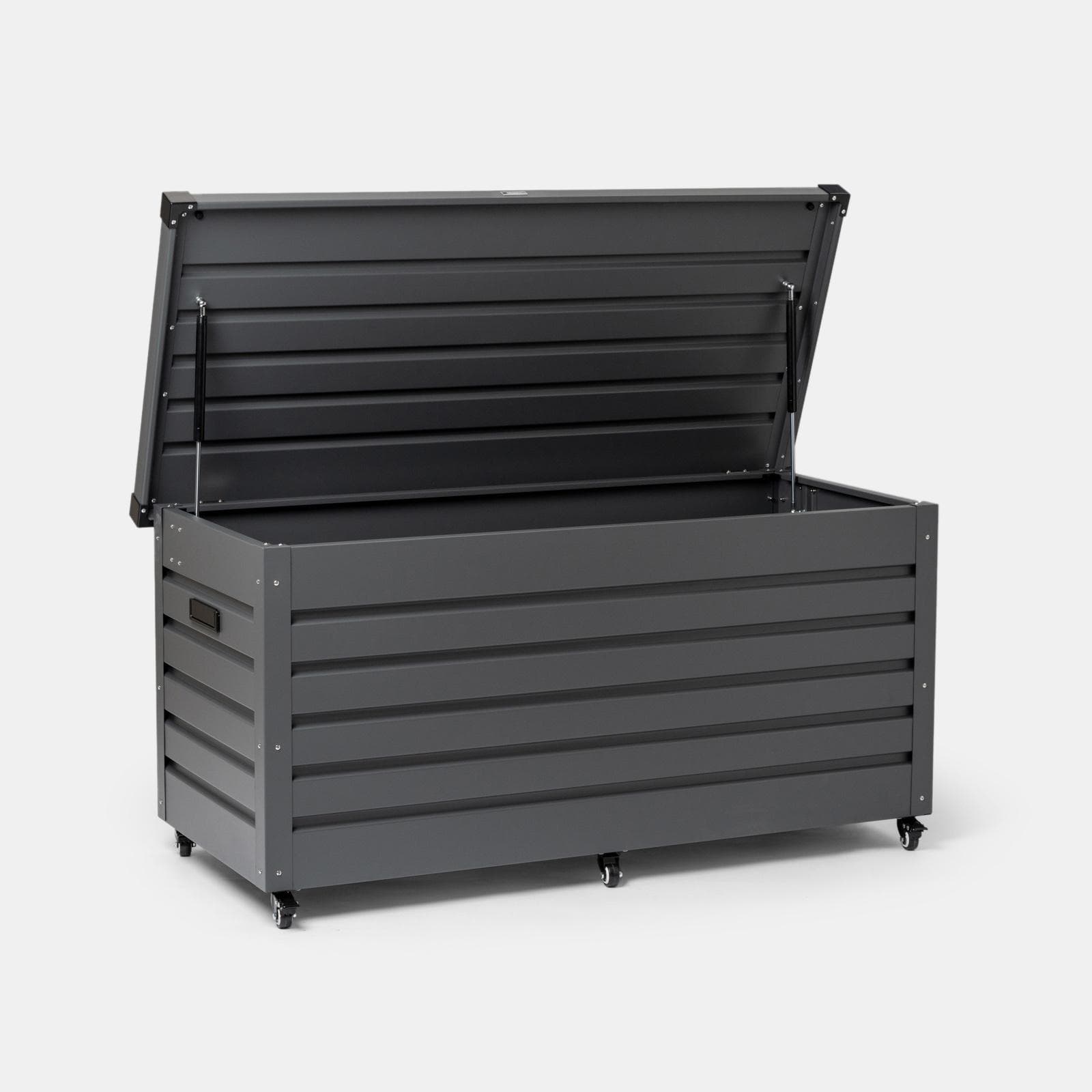 Baule contenitore con ruote 130x61x64h cm in alluminio antracite - Carioca