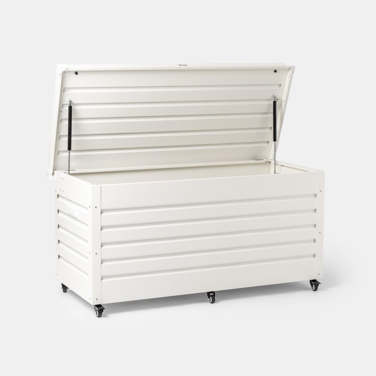 Baule contenitore con ruote 130x61x64h cm in alluminio bianco - Carioca