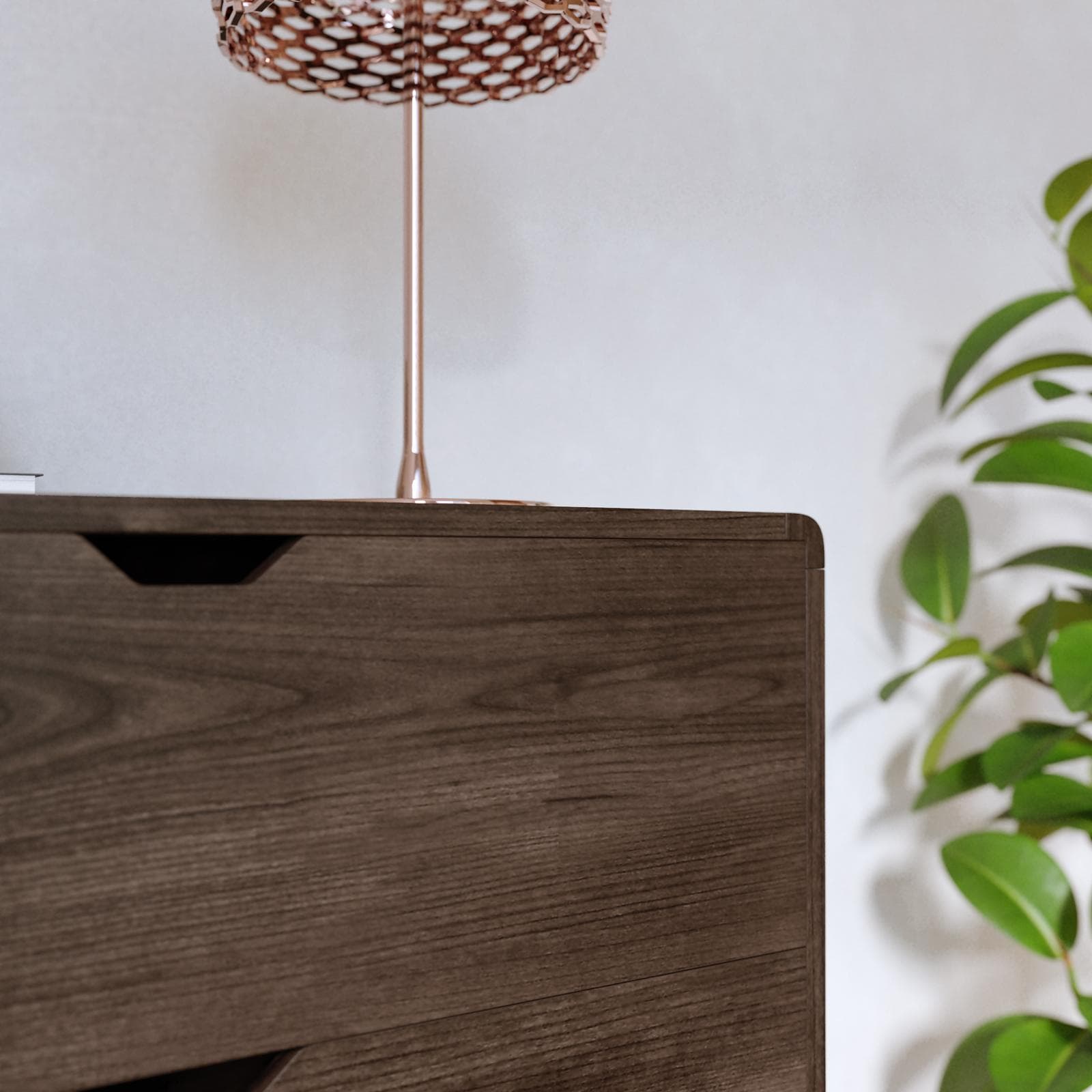 Cassettiera 140x82h cm in legno rovere kover con 6 cassetti - Ember