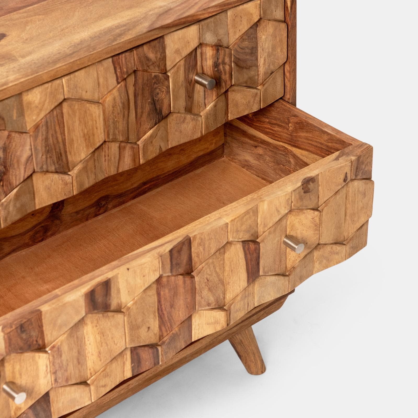 Cassettiera 88x77h cm in legno con 3 cassetti - Freia Sheesham