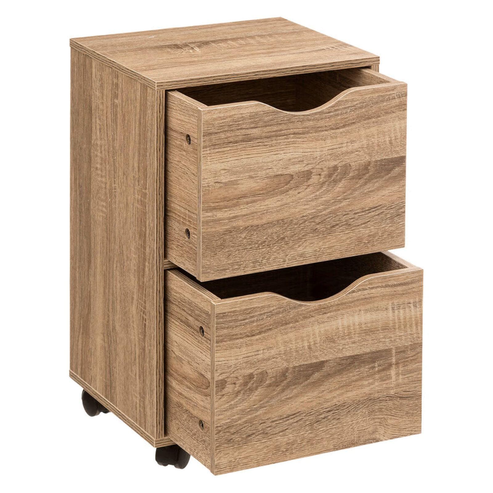 Cassettiera 33x56h cm in legno effetto rovere con 2 cassetti - Bouderie
