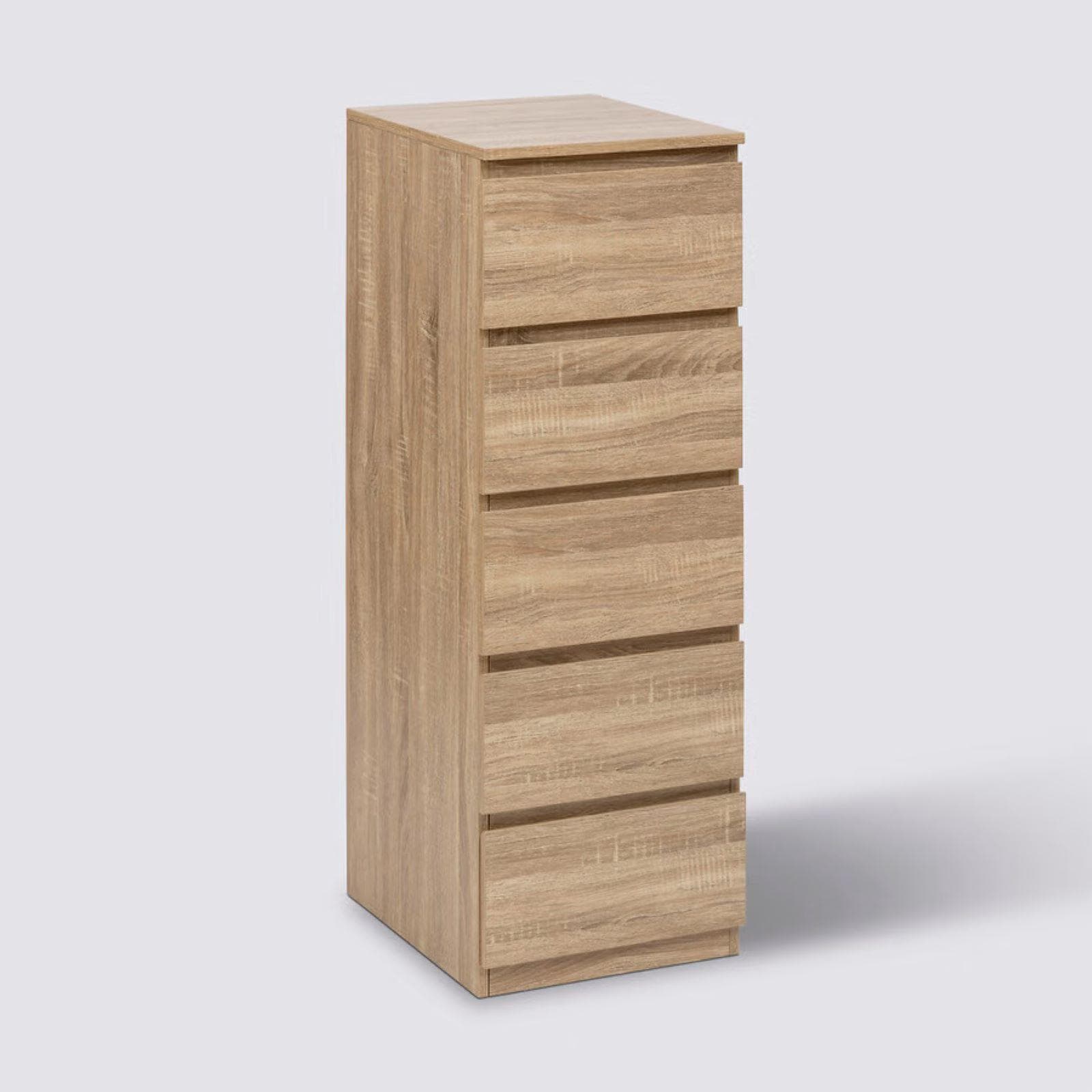Cassettiera 40x118h cm effetto rovere con 5 cassetti - Ashlin