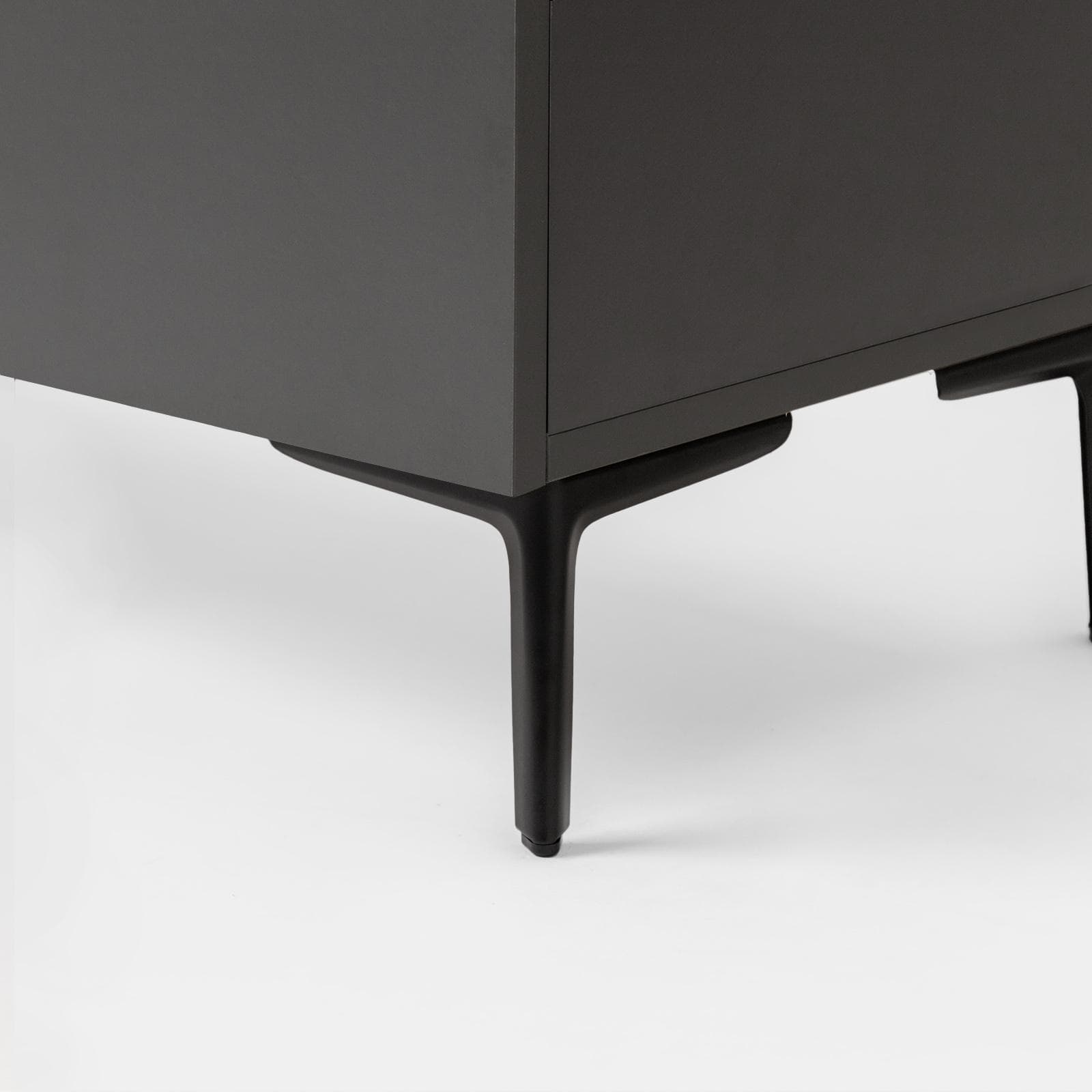 Cassettiera 60x115h cm antracite con 5 cassetti soft close e piedi in metallo nero - Judith
