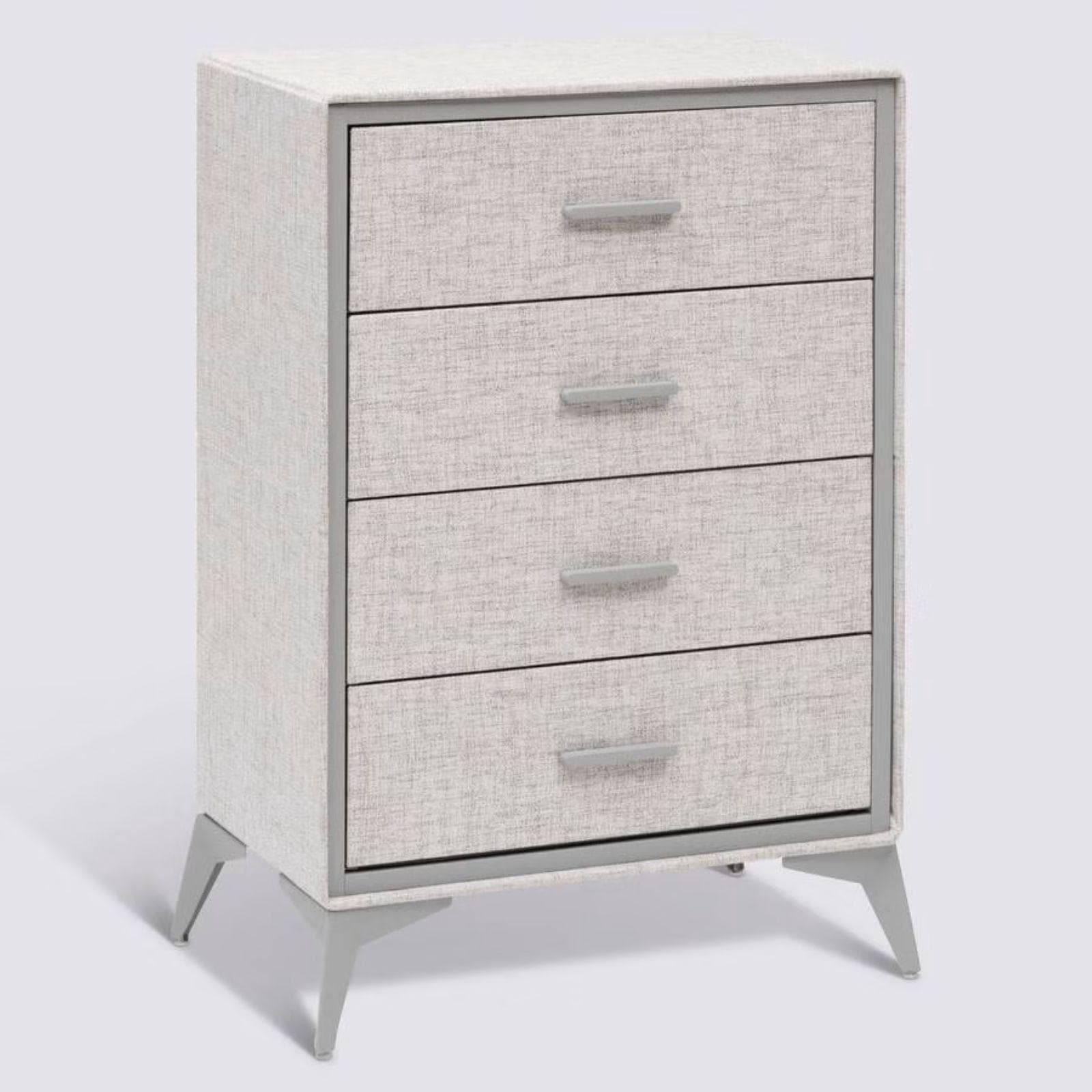 Cassettiera 64x91h cm in acciaio e tessuto grigio con 5 cassetti - Ignite