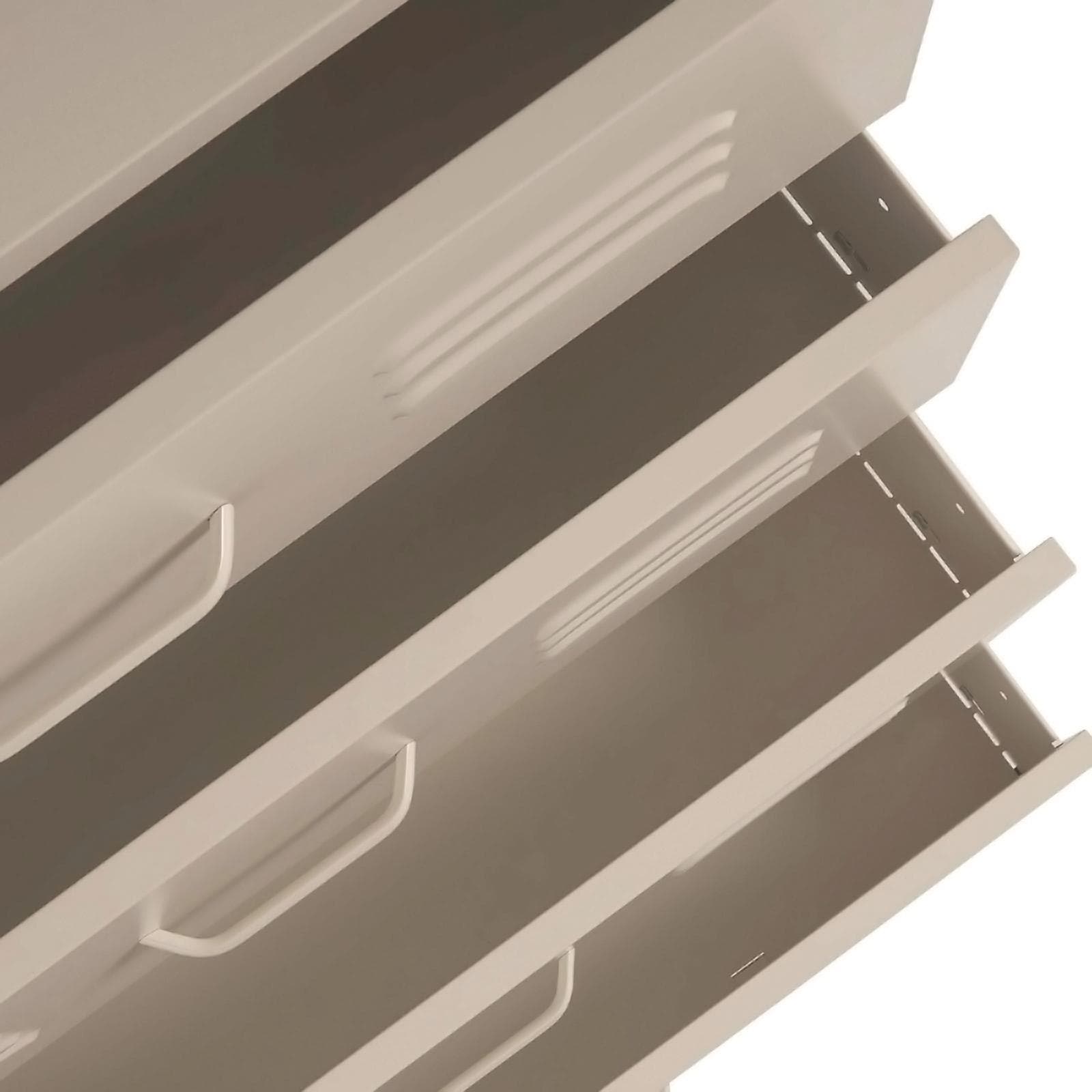 Cassettiera 80x102h cm in acciaio verniciato crema con 4 cassetti - Roger