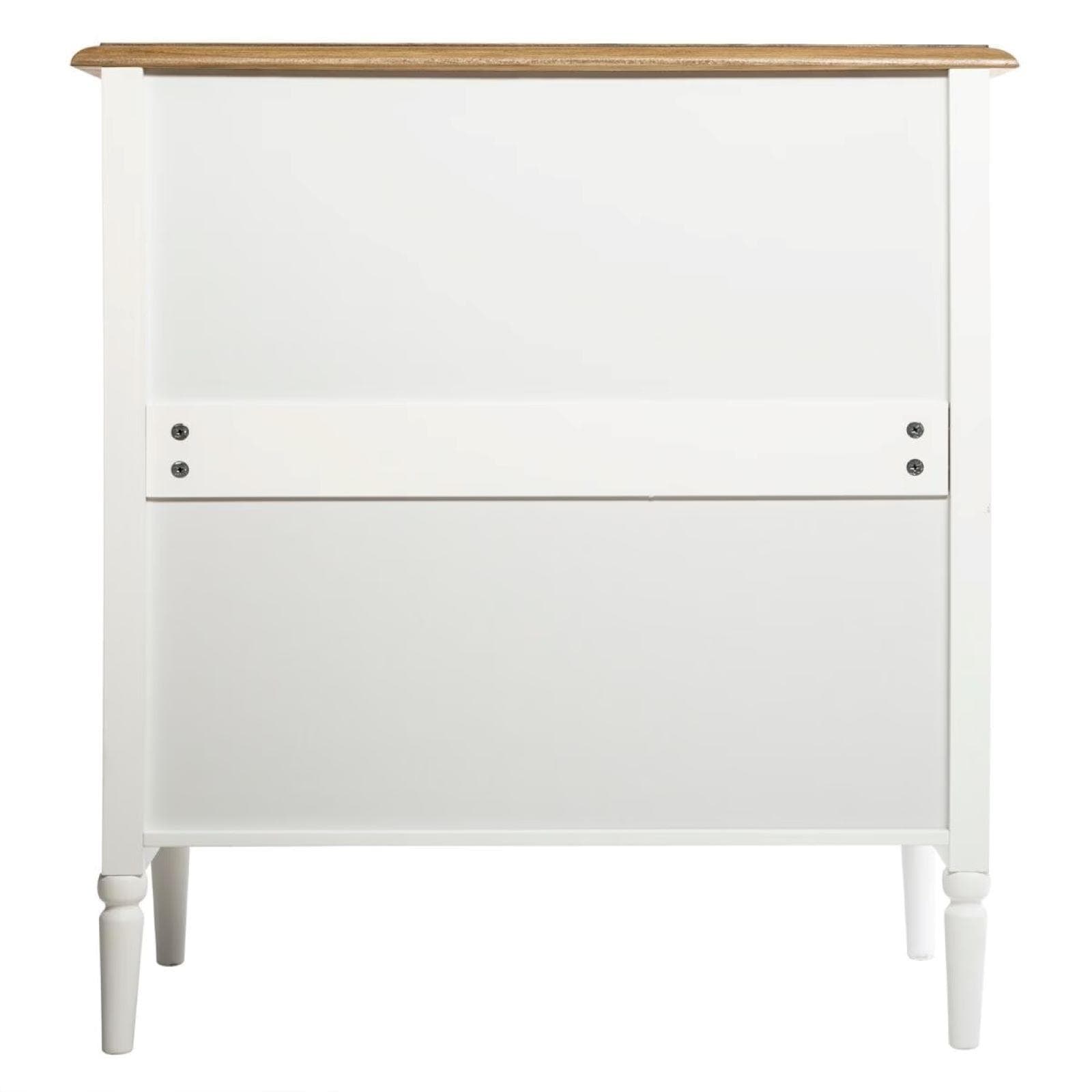 Cassettiera 80x85h cm in legno bianco e naturale con 4 cassetti - Avenue