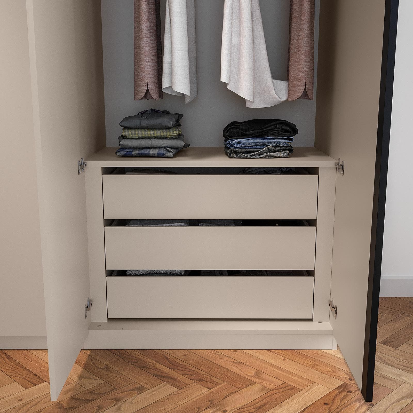 Cassettiera armadio per modulo da 90 cm Cindy Codey Berwin Jessie Carrie cashmere