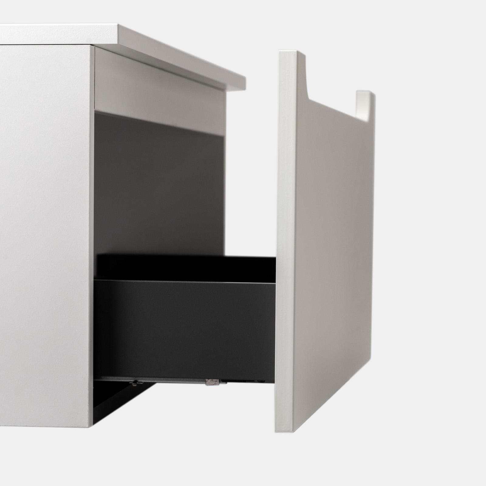 Cassettone sospeso 100 cm con top bianco opaco - Sleek