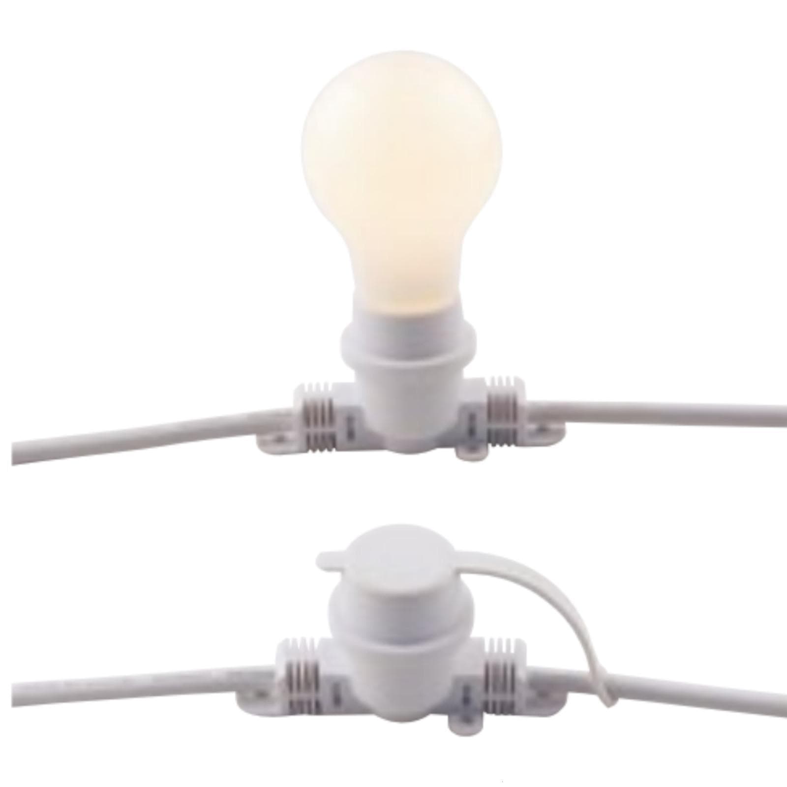 Catena luminosa 10 lampadine per esterno da 10m con cavo bianco