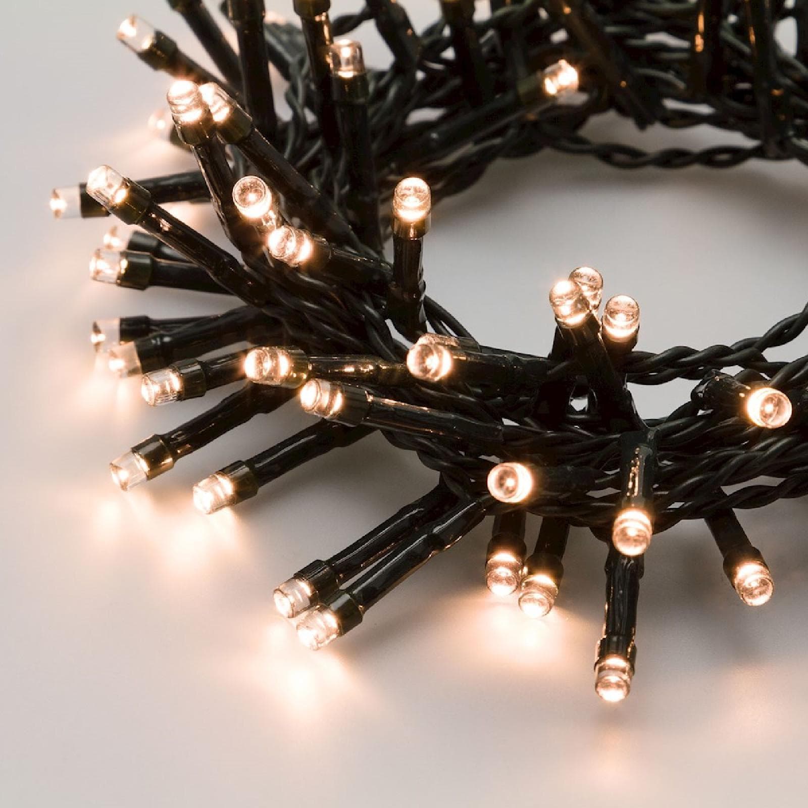 Catena luminosa 7,2 m con 7 giochi di luce + luce fissa calda con timer